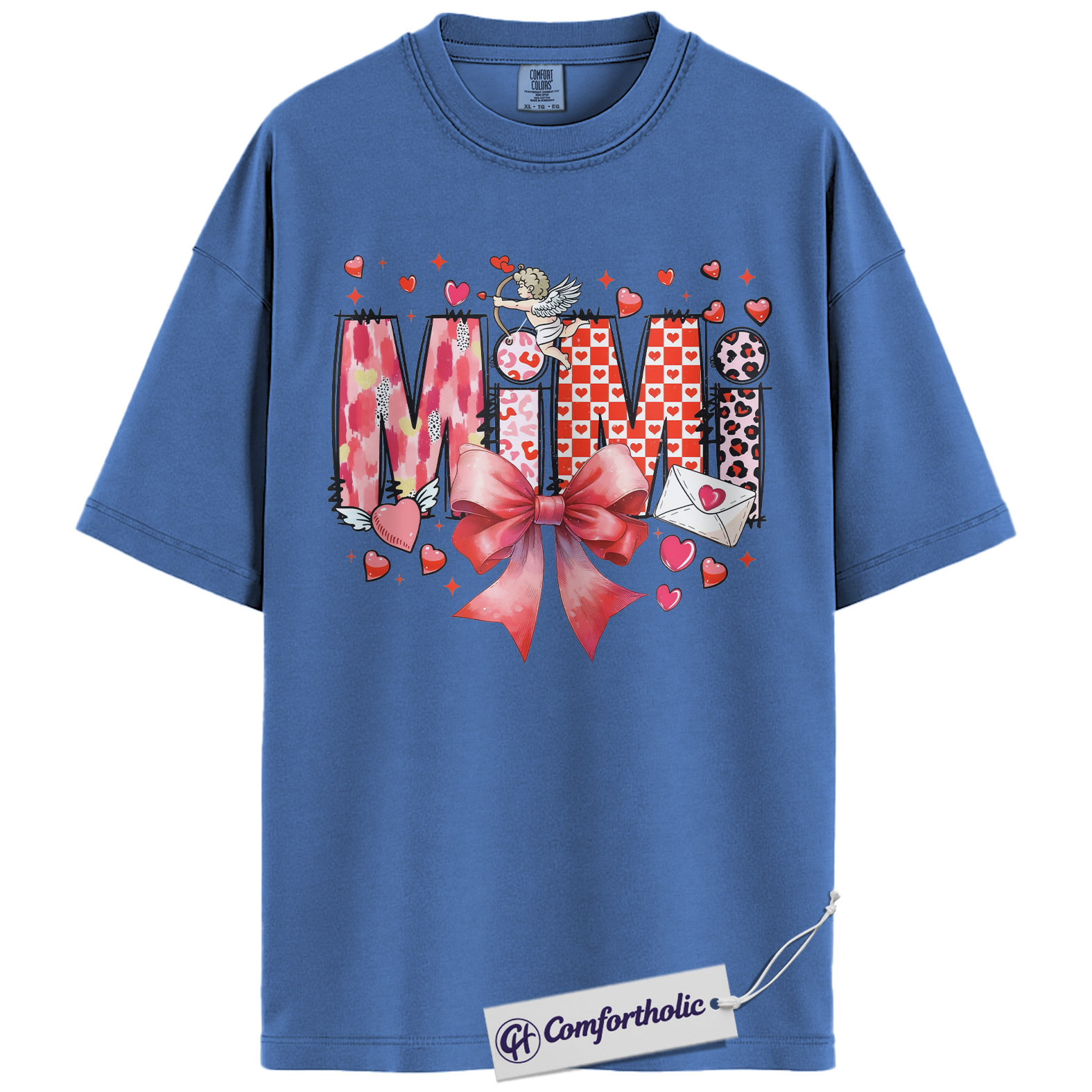Mimi Valentine Shirt, Cute Bow Hearts Graphic Tee, Grandma Valentine’s T-Shirt, Valentine’s Day Gift for Mimi, Comfort Colors Shirt - Image 12
