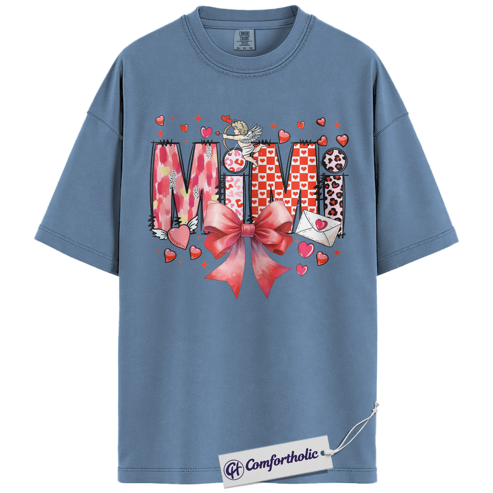 Mimi Valentine Shirt, Cute Bow Hearts Graphic Tee, Grandma Valentine’s T-Shirt, Valentine’s Day Gift for Mimi, Comfort Colors Shirt - Image 17