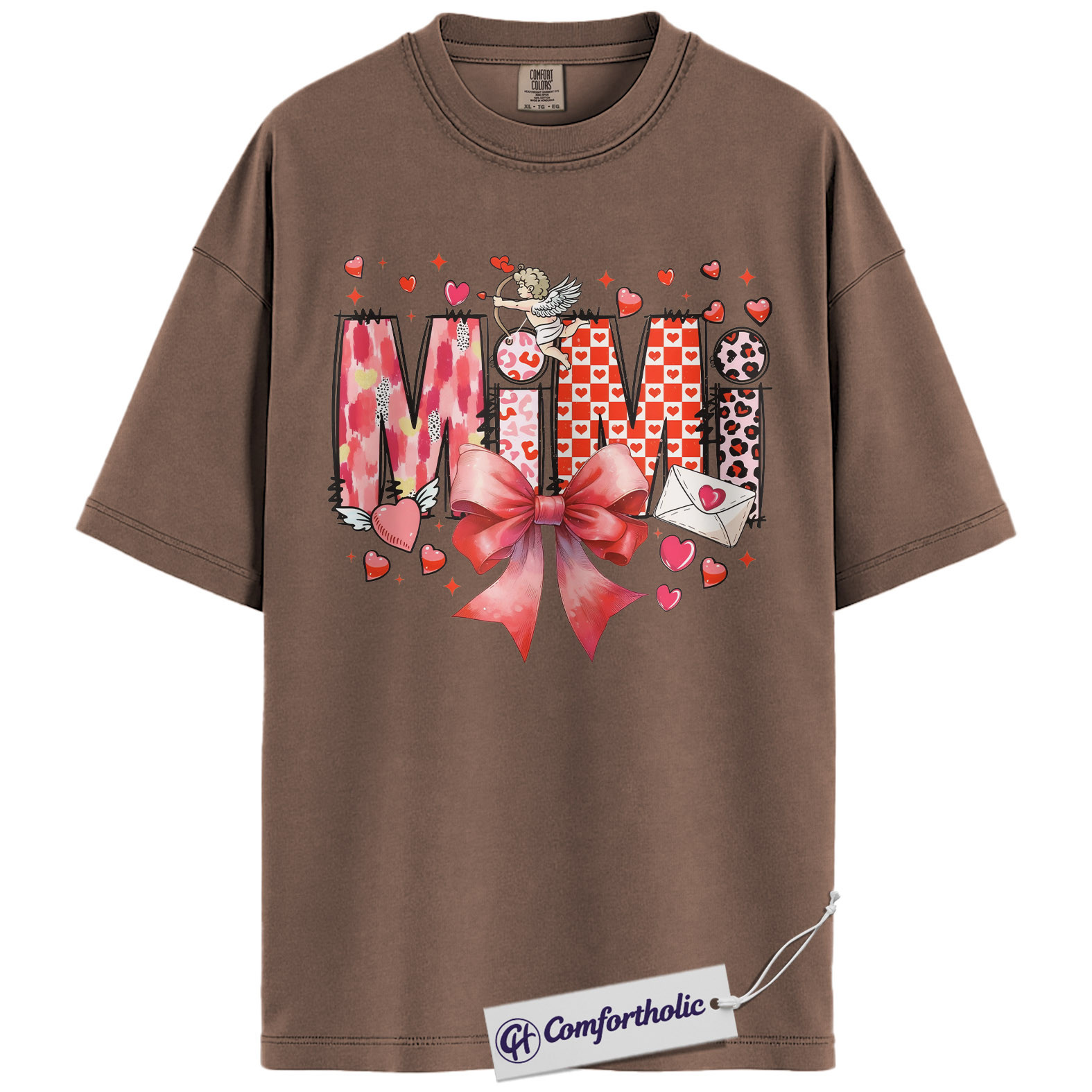 Mimi Valentine Shirt, Cute Bow Hearts Graphic Tee, Grandma Valentine’s T-Shirt, Valentine’s Day Gift for Mimi, Comfort Colors Shirt - Image 19