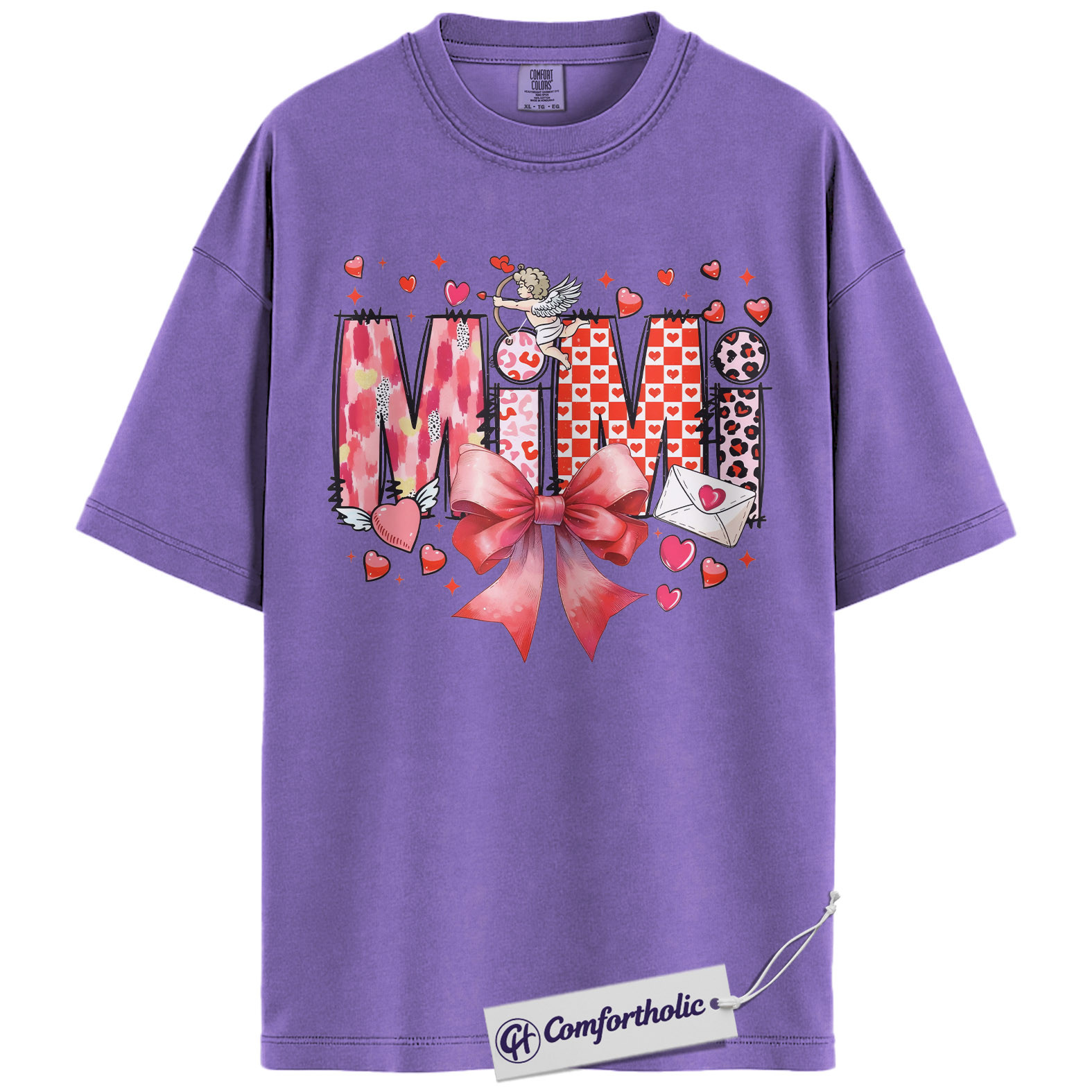 Mimi Valentine Shirt, Cute Bow Hearts Graphic Tee, Grandma Valentine’s T-Shirt, Valentine’s Day Gift for Mimi, Comfort Colors Shirt - Image 20