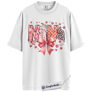 Alternative view of Nana Valentine Shirt, Cute Bow Hearts Graphic Tee, Grandma Valentine’s T-Shirt, Valentine’s Day Gift for Nana, Comfort Colors Shirt