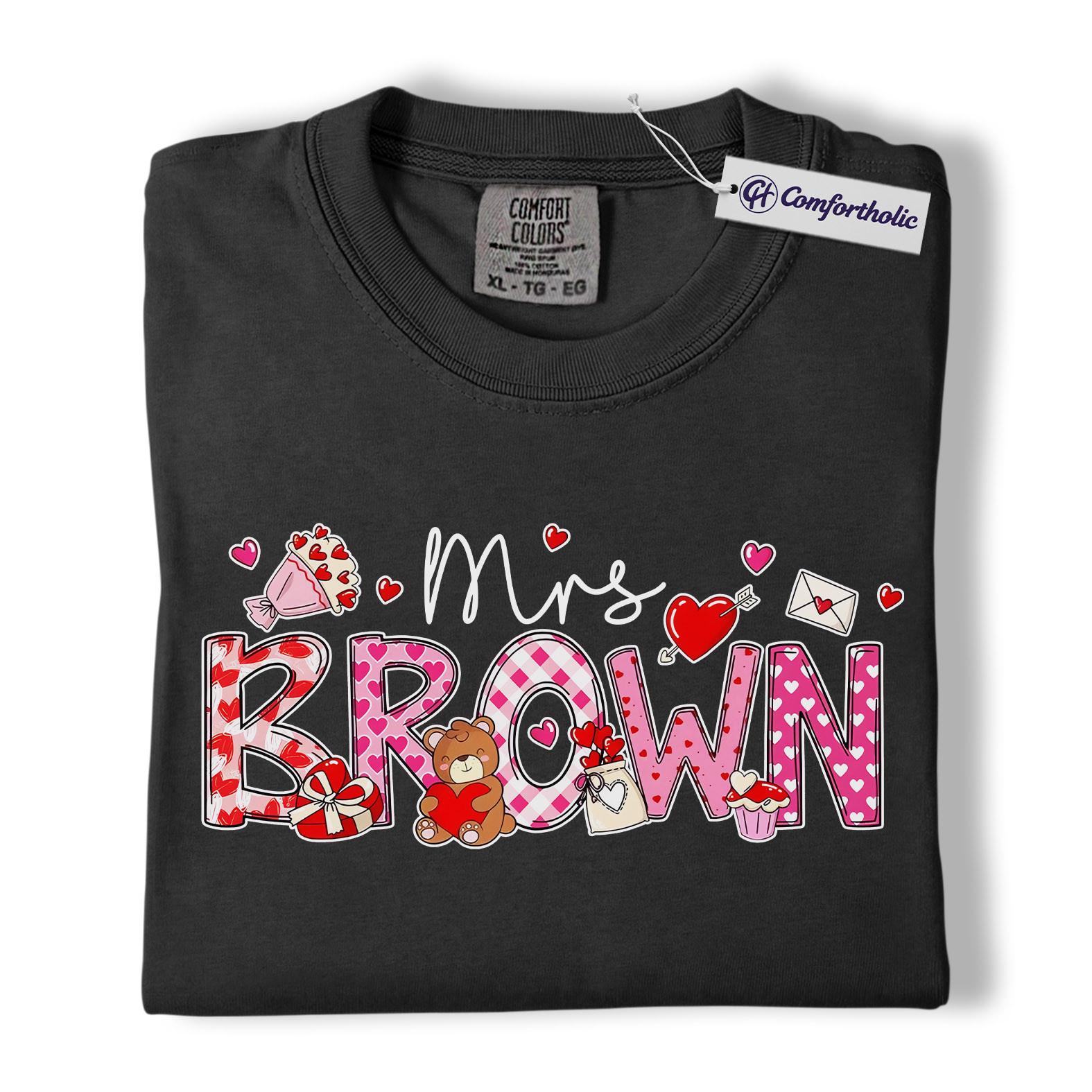 Personalized Mrs Shirt, Custom Teacher Name Graphic Tee, Teacher Appreciation T-Shirt, Valentine's Day Gift for Teachers, Comfort Colors Shirt - Image 3