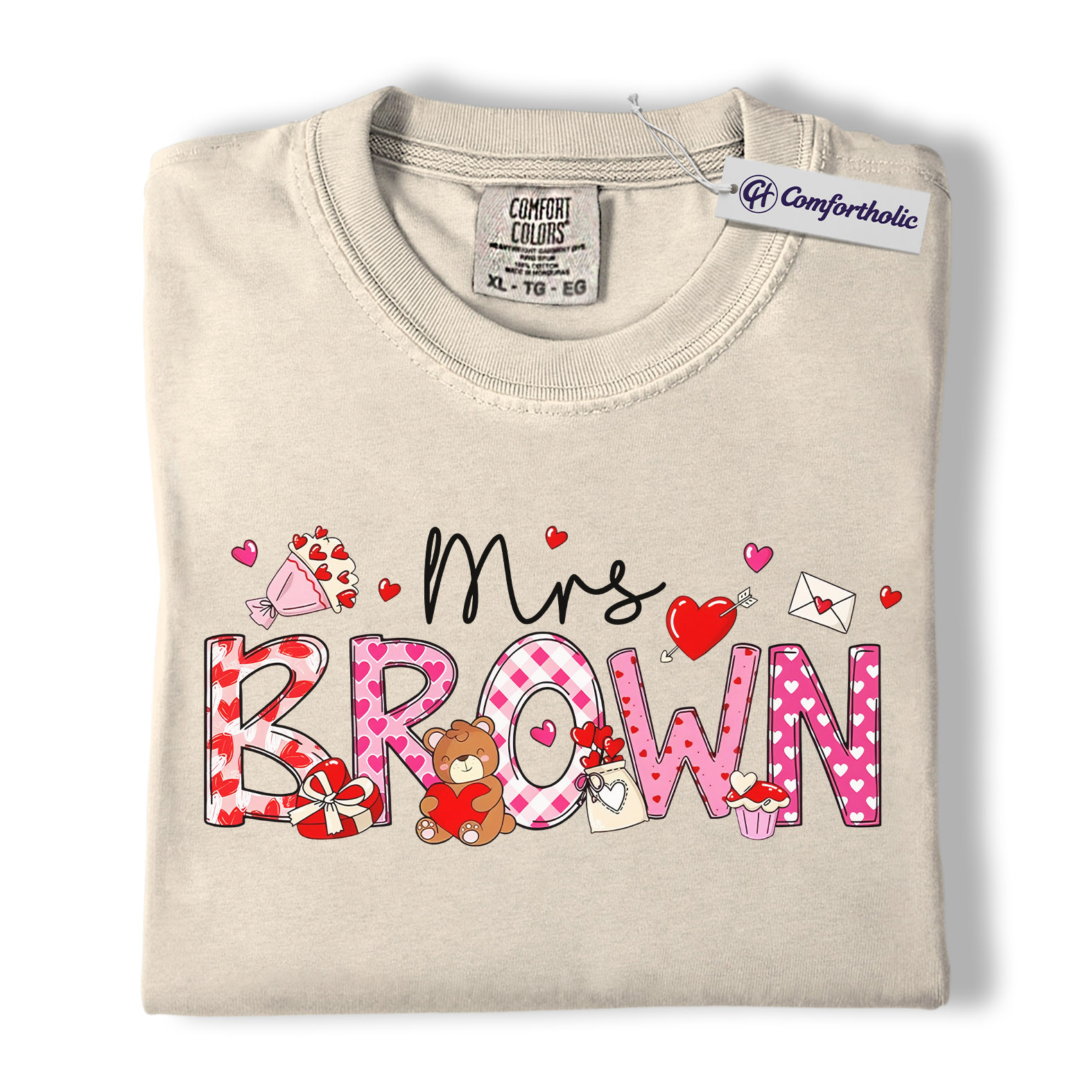 Personalized Mrs Shirt, Custom Teacher Name Graphic Tee, Teacher Appreciation T-Shirt, Valentine's Day Gift for Teachers, Comfort Colors Shirt - Image 5