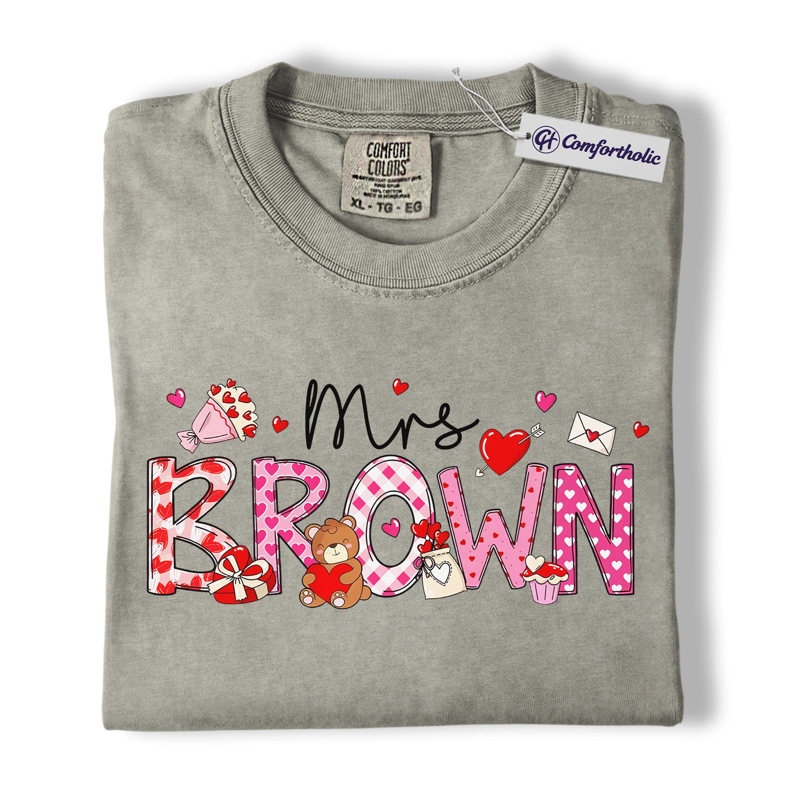 Personalized Mrs Shirt, Custom Teacher Name Graphic Tee, Teacher Appreciation T-Shirt, Valentine's Day Gift for Teachers, Comfort Colors Shirt - Image 7