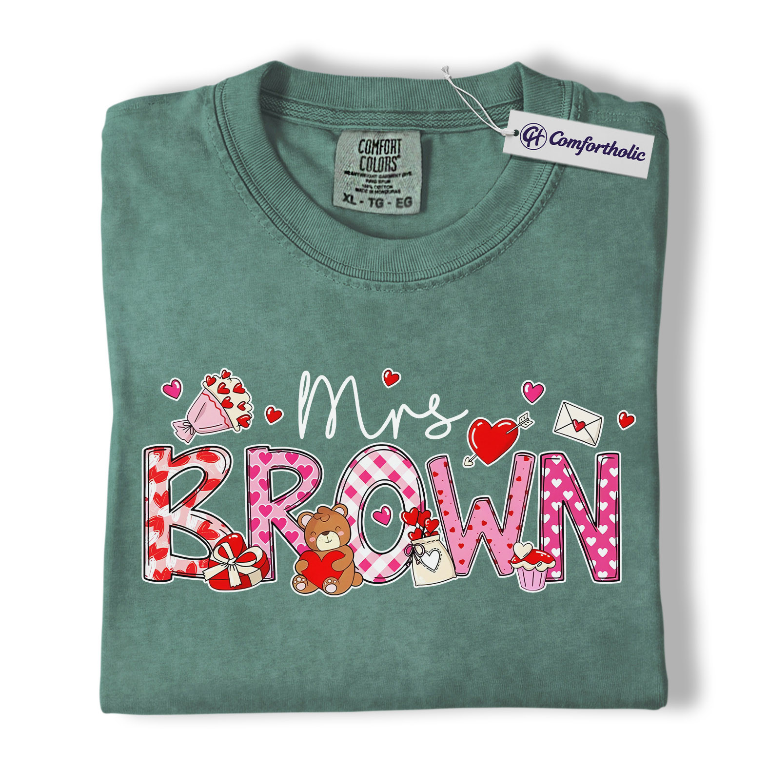 Personalized Mrs Shirt, Custom Teacher Name Graphic Tee, Teacher Appreciation T-Shirt, Valentine's Day Gift for Teachers, Comfort Colors Shirt - Image 10