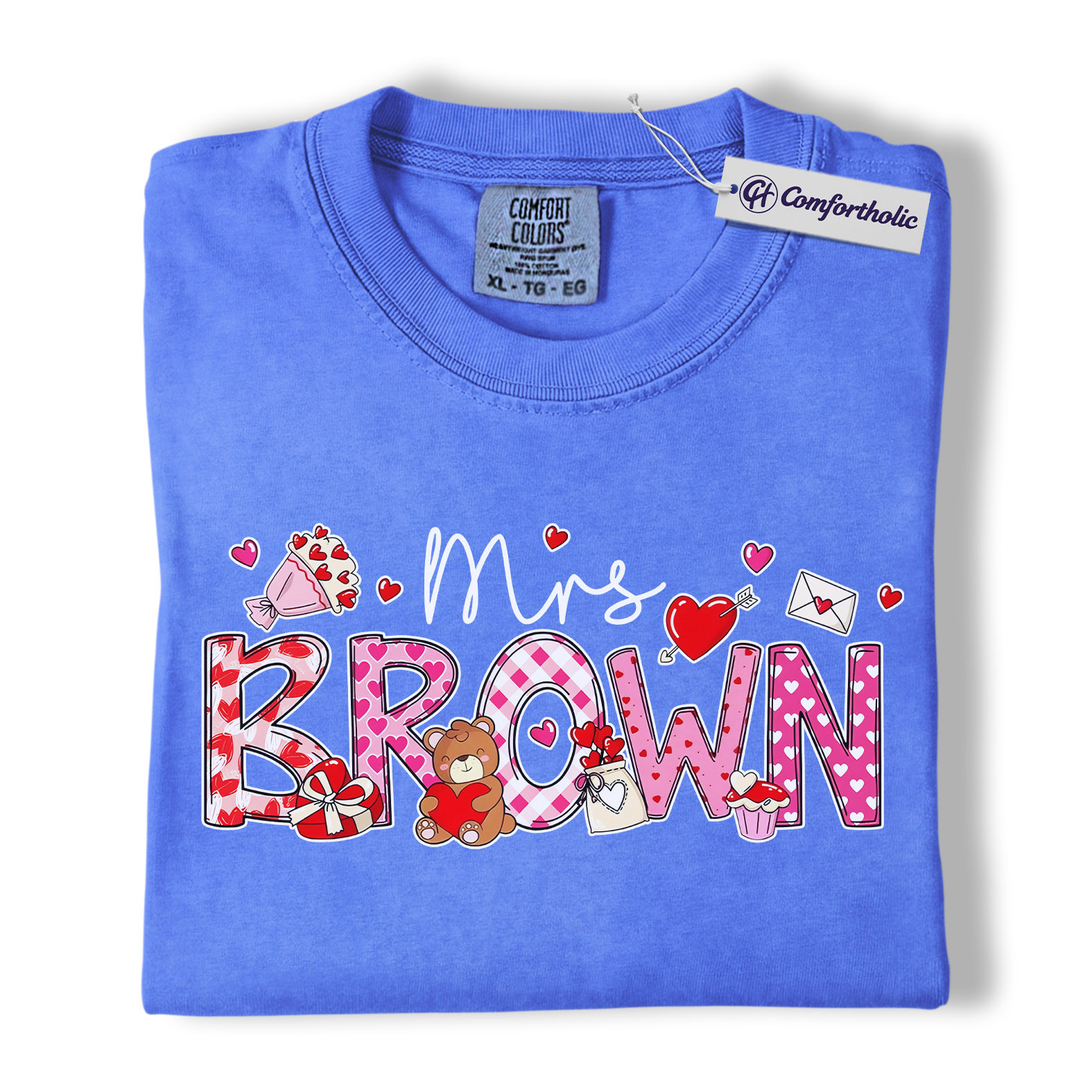 Personalized Mrs Shirt, Custom Teacher Name Graphic Tee, Teacher Appreciation T-Shirt, Valentine's Day Gift for Teachers, Comfort Colors Shirt - Image 12