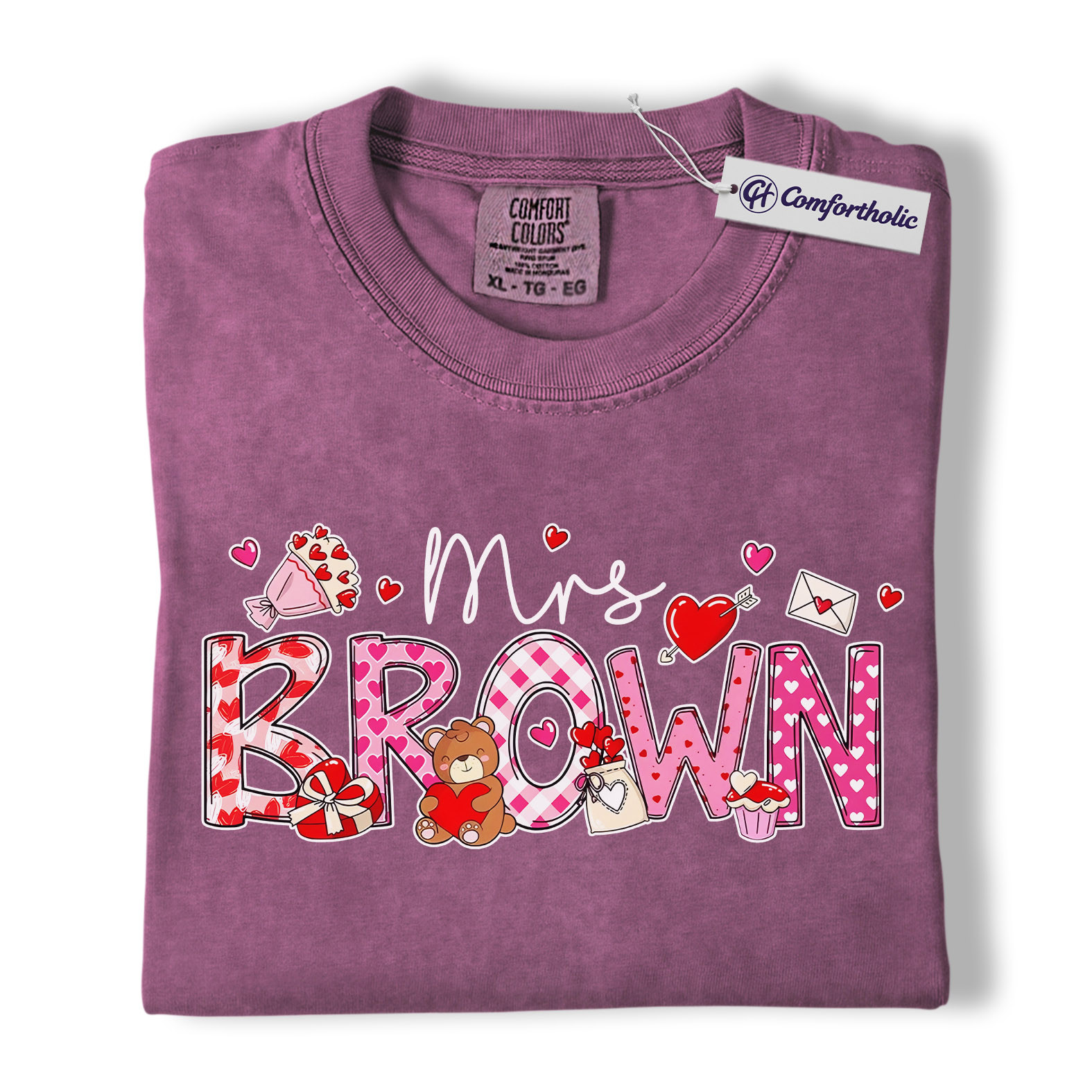 Personalized Mrs Shirt, Custom Teacher Name Graphic Tee, Teacher Appreciation T-Shirt, Valentine's Day Gift for Teachers, Comfort Colors Shirt - Image 15