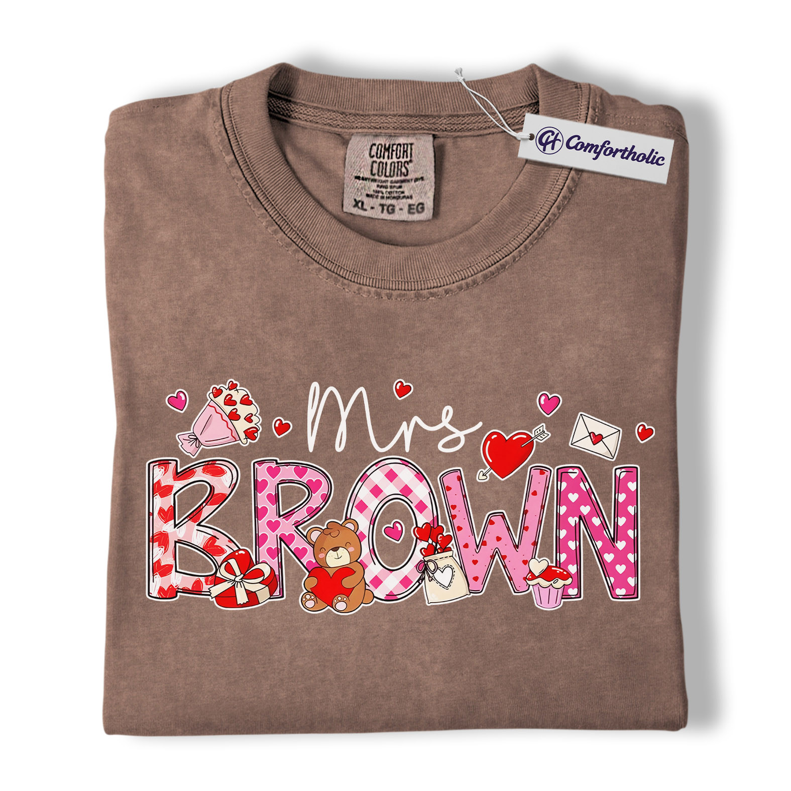 Personalized Mrs Shirt, Custom Teacher Name Graphic Tee, Teacher Appreciation T-Shirt, Valentine's Day Gift for Teachers, Comfort Colors Shirt - Image 19