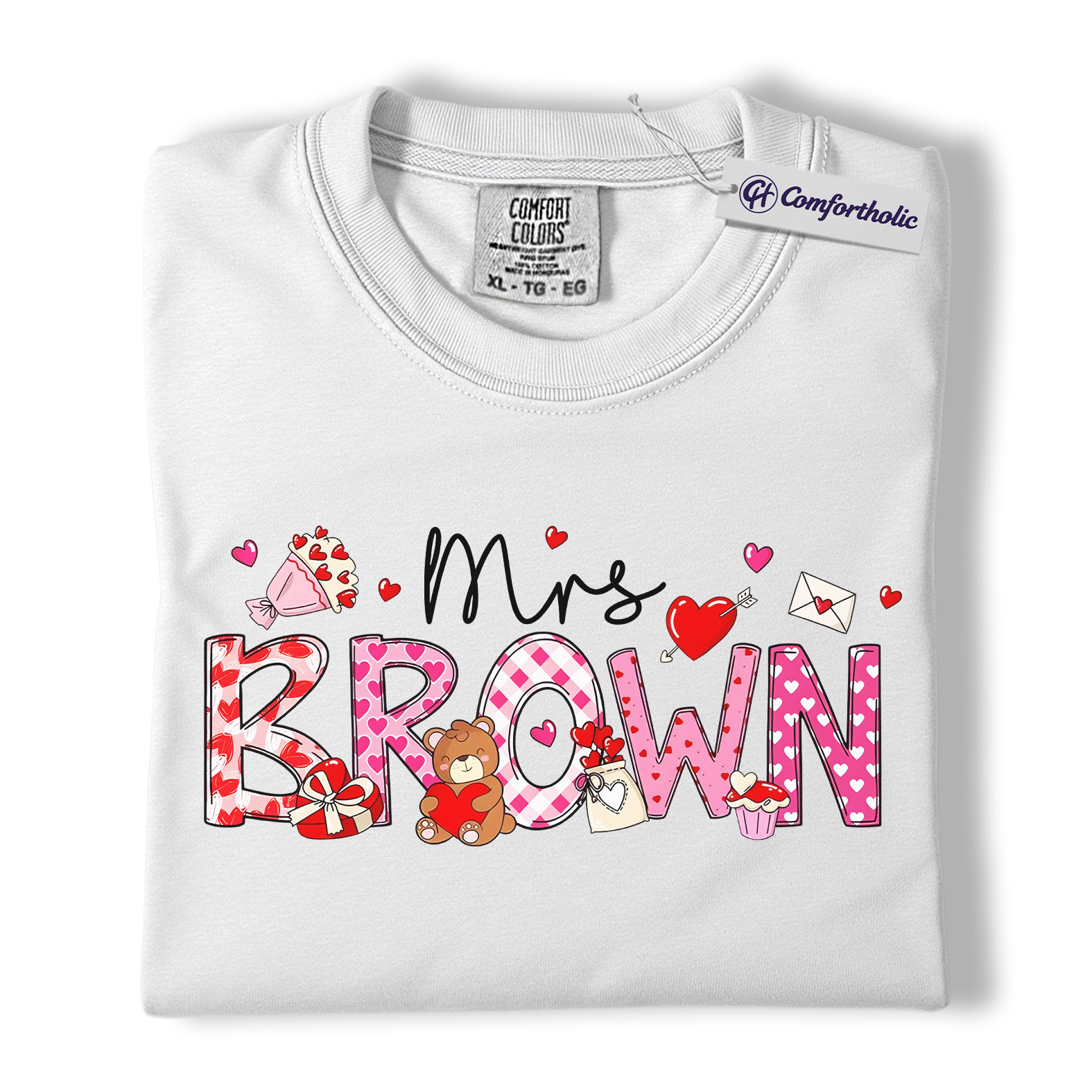 Personalized Mrs Shirt, Custom Teacher Name Graphic Tee, Teacher Appreciation T-Shirt, Valentine's Day Gift for Teachers, Comfort Colors Shirt - Image 2