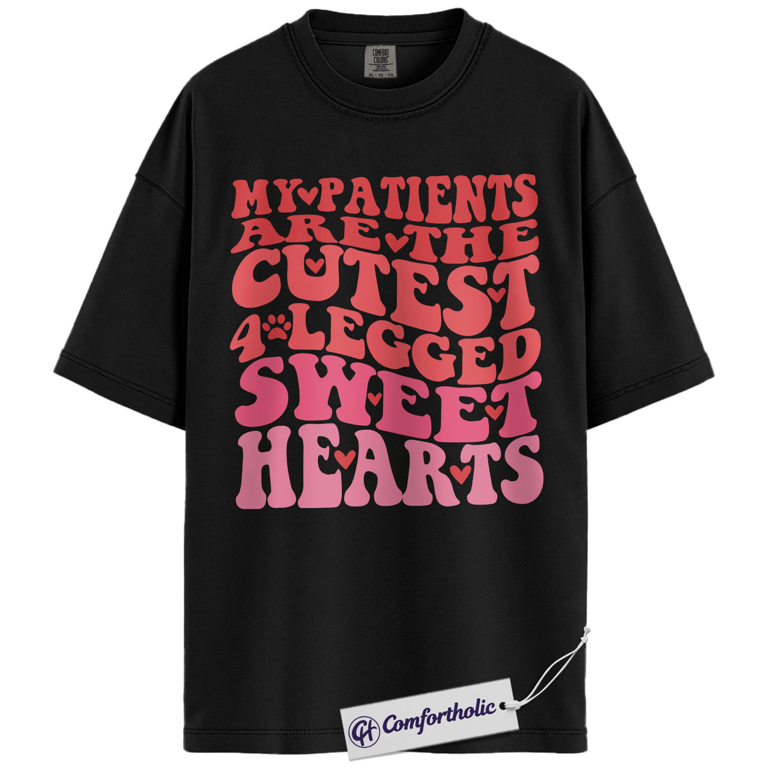 Vet Tech Valentine Shirt, Retro Funny Veterinary Graphic Tee, Cute Animal Lover T-Shirt, Valentine’s Day Gift for Vet Techs, Comfort Colors Shirt - Image 3