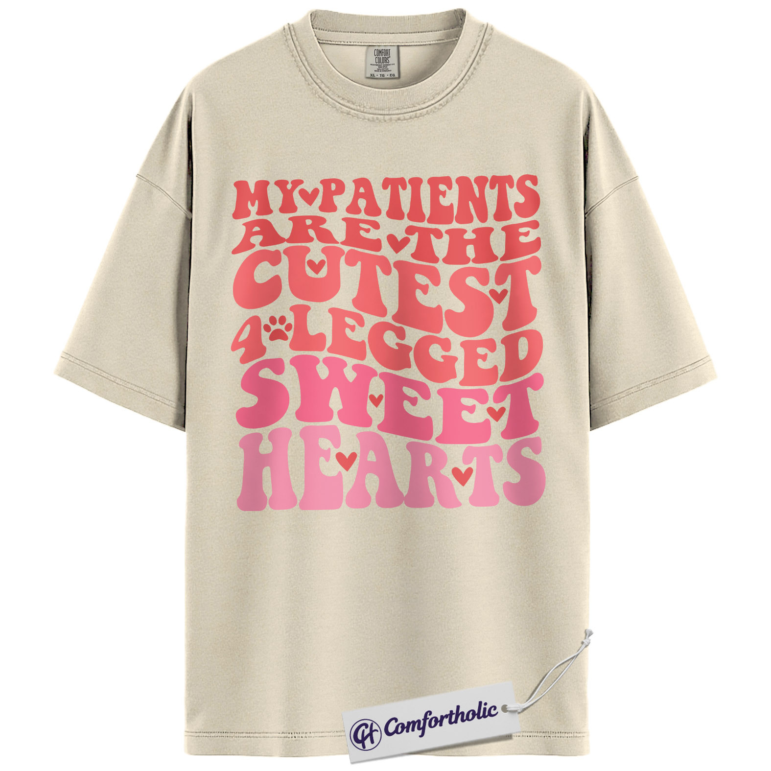 Vet Tech Valentine Shirt, Retro Funny Veterinary Graphic Tee, Cute Animal Lover T-Shirt, Valentine’s Day Gift for Vet Techs, Comfort Colors Shirt - Image 5