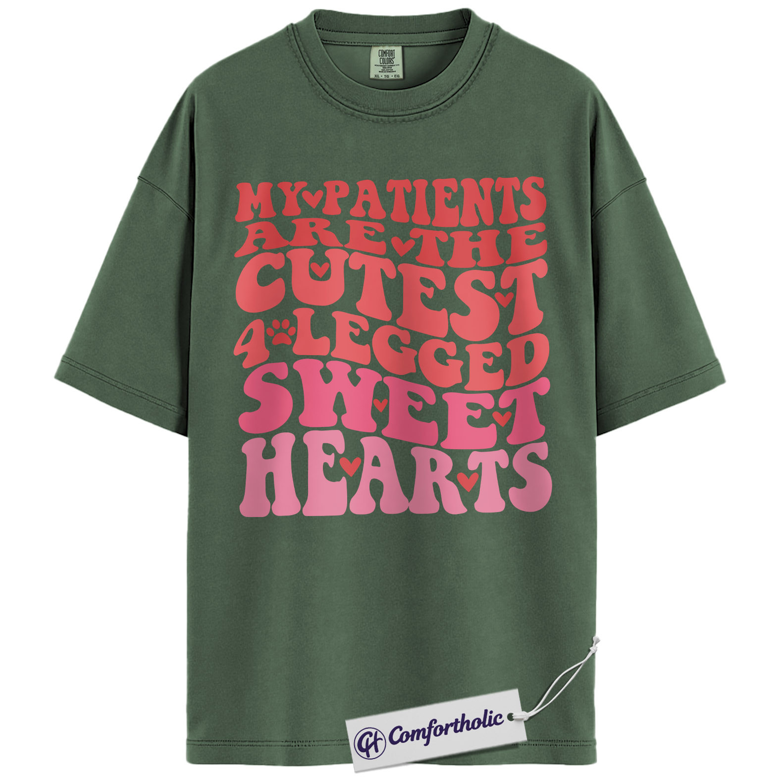 Vet Tech Valentine Shirt, Retro Funny Veterinary Graphic Tee, Cute Animal Lover T-Shirt, Valentine’s Day Gift for Vet Techs, Comfort Colors Shirt - Image 6