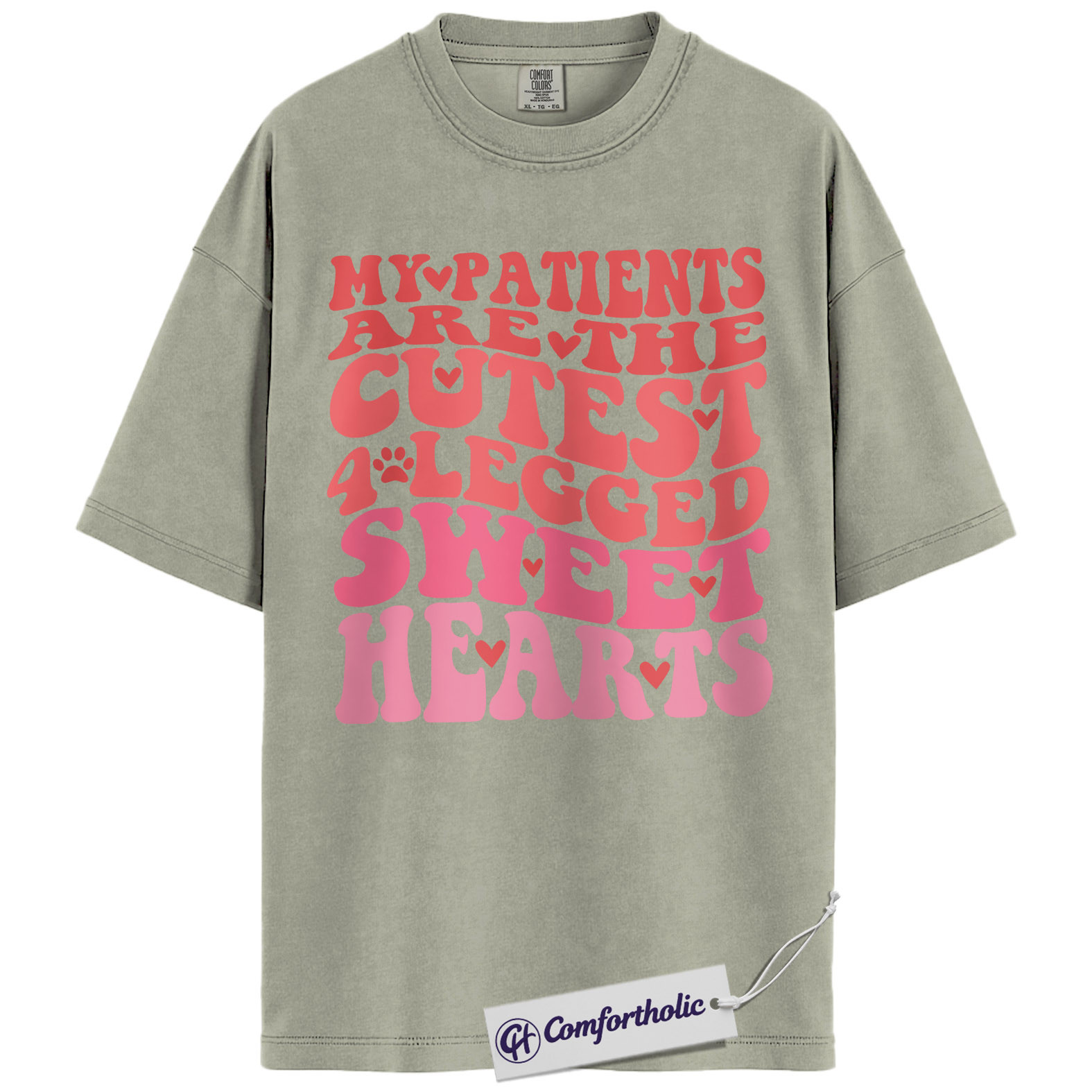 Vet Tech Valentine Shirt, Retro Funny Veterinary Graphic Tee, Cute Animal Lover T-Shirt, Valentine’s Day Gift for Vet Techs, Comfort Colors Shirt - Image 7