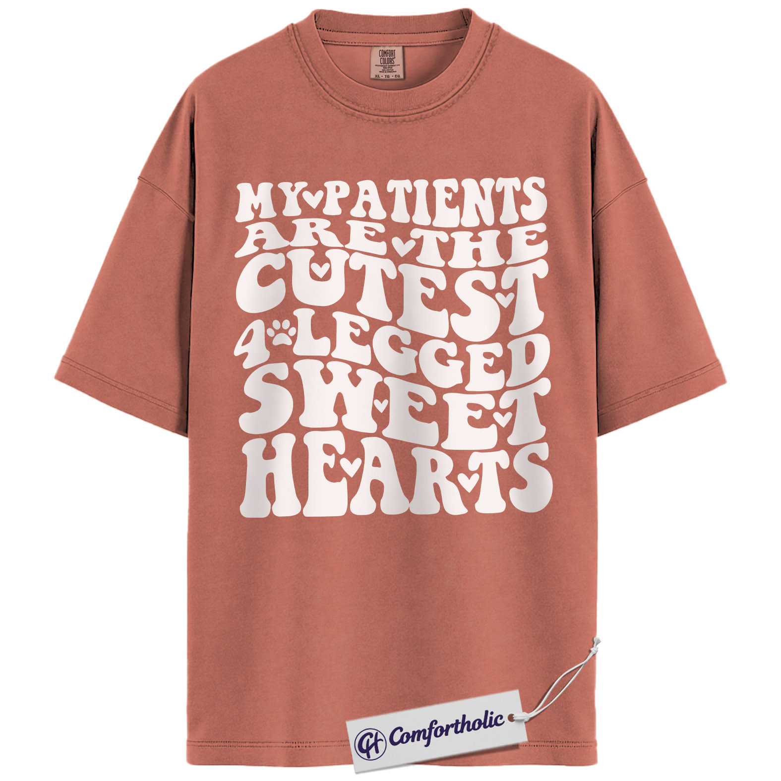 Vet Tech Valentine Shirt, Retro Funny Veterinary Graphic Tee, Cute Animal Lover T-Shirt, Valentine’s Day Gift for Vet Techs, Comfort Colors Shirt - Image 8