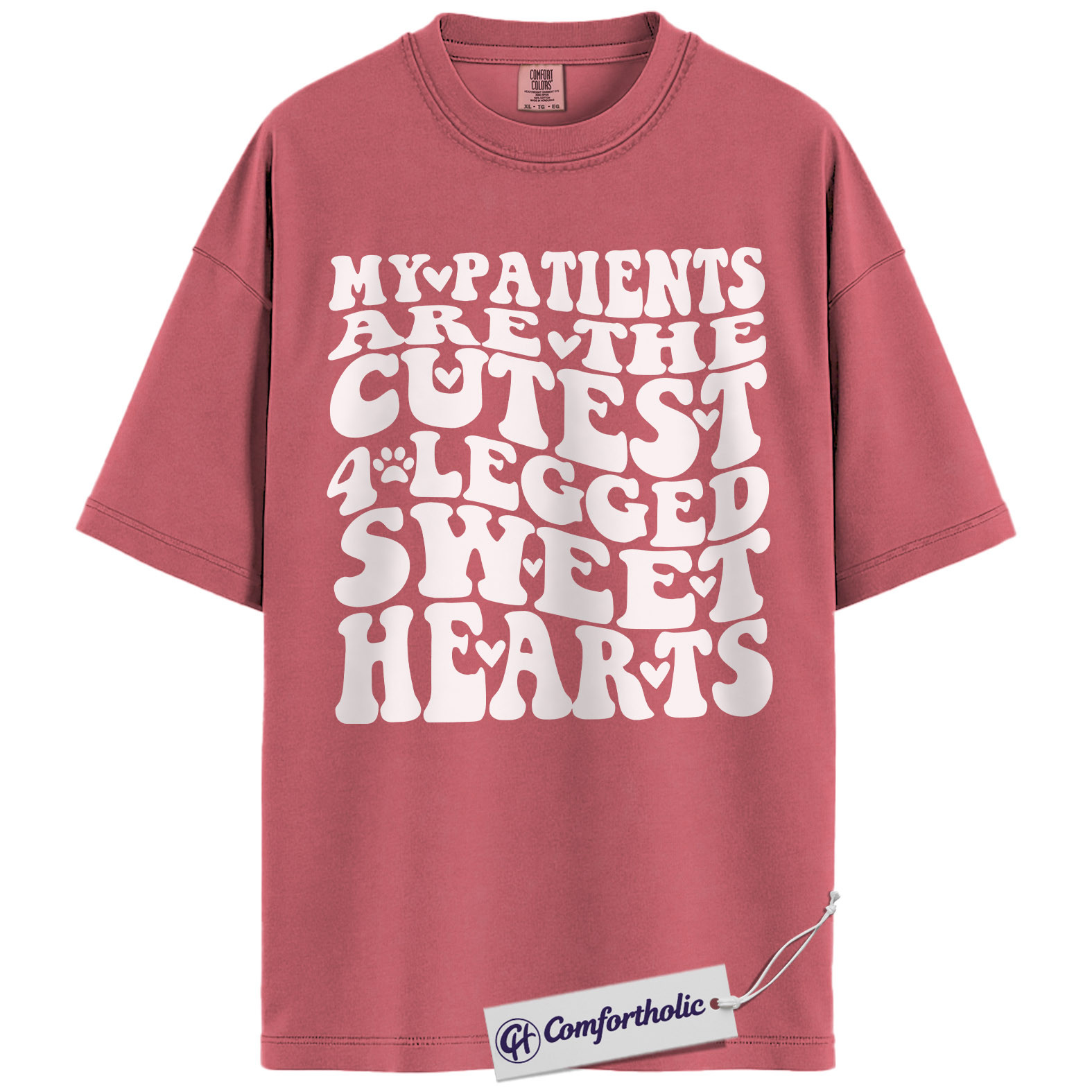 Vet Tech Valentine Shirt, Retro Funny Veterinary Graphic Tee, Cute Animal Lover T-Shirt, Valentine’s Day Gift for Vet Techs, Comfort Colors Shirt - Image 9