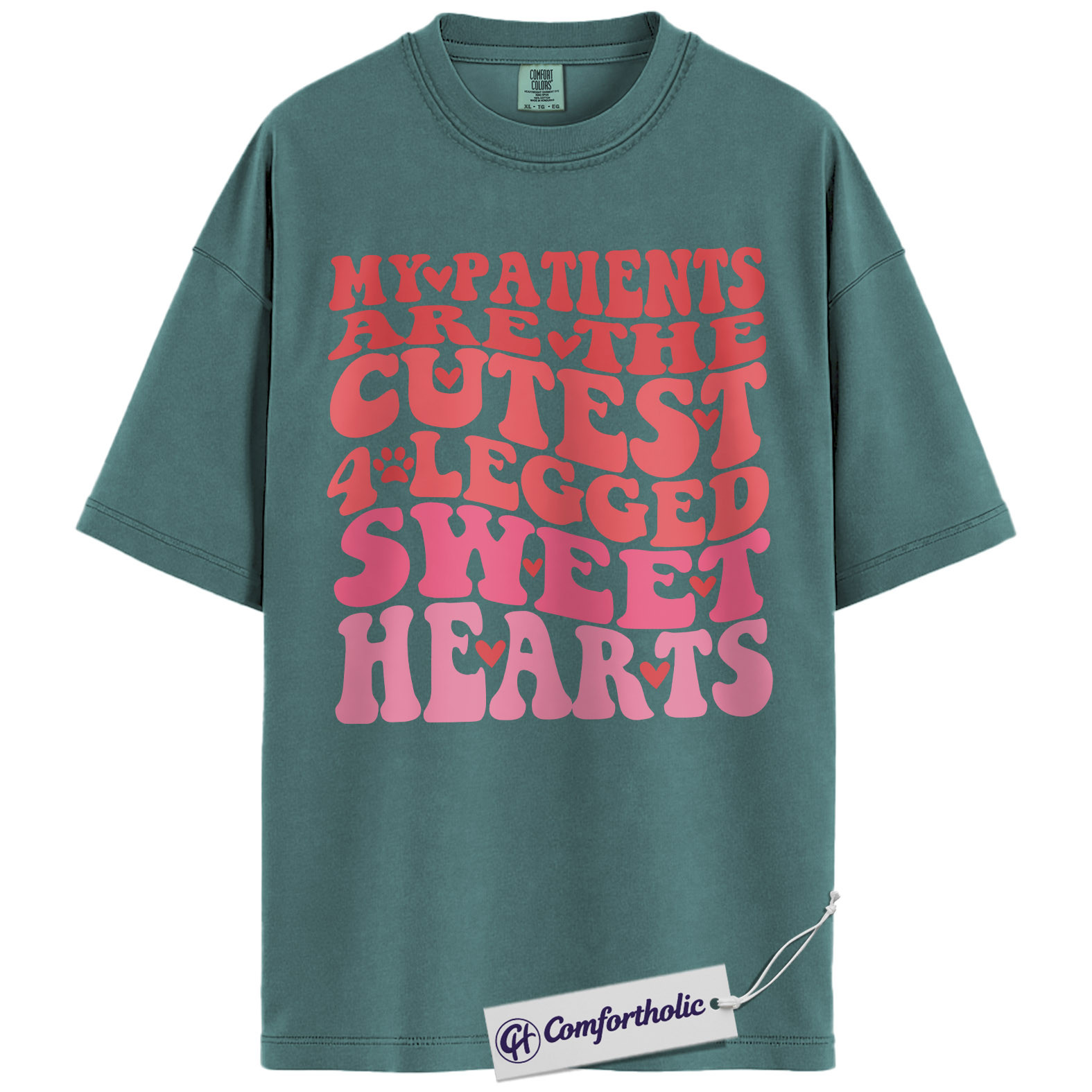Vet Tech Valentine Shirt, Retro Funny Veterinary Graphic Tee, Cute Animal Lover T-Shirt, Valentine’s Day Gift for Vet Techs, Comfort Colors Shirt - Image 11