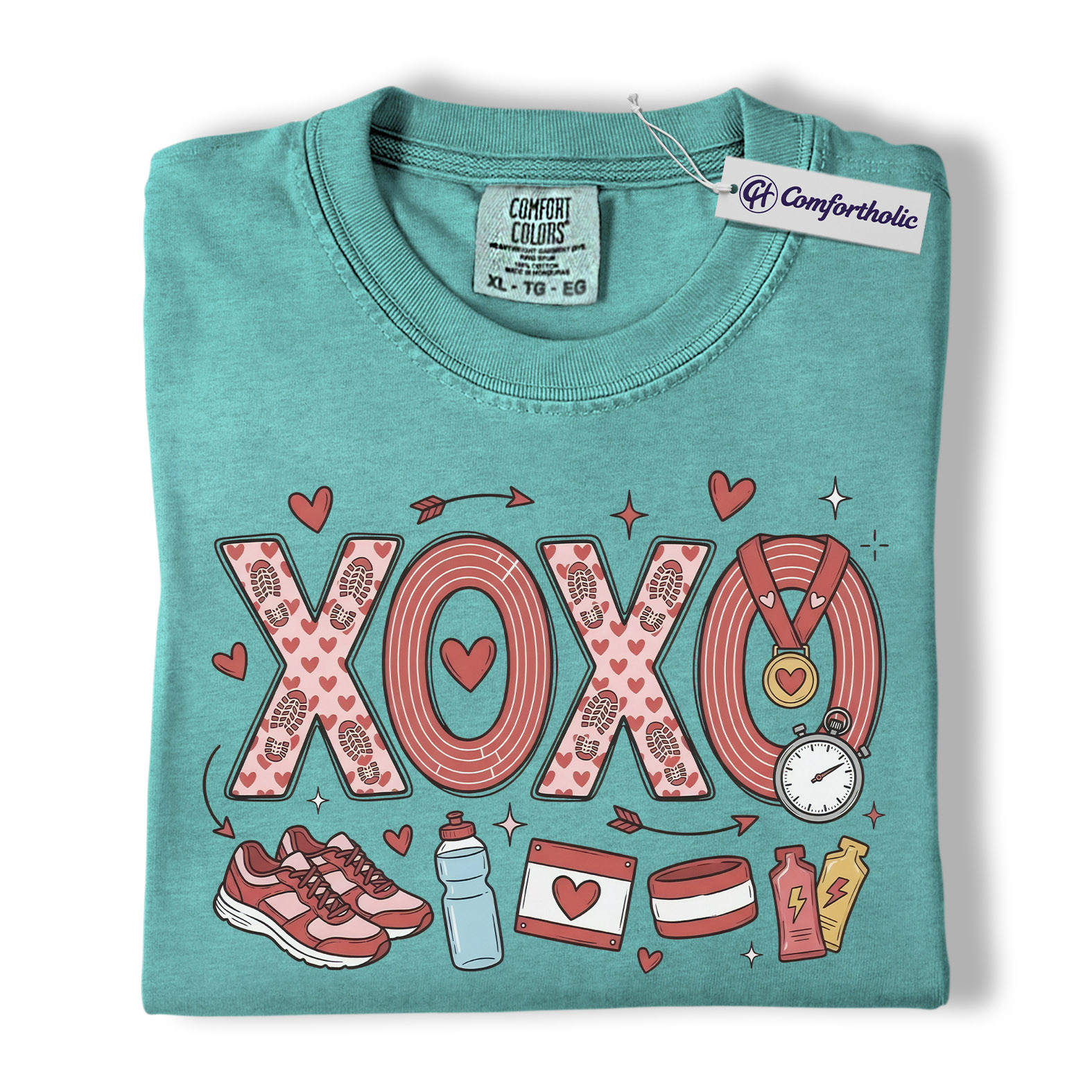 XOXO Running Valentine Shirt, Cute Runner Icons Graphic Tee, Marathon Training T-Shirt, Valentine’s Day Gift for Runners, Comfort Colors Shirt - Image 13