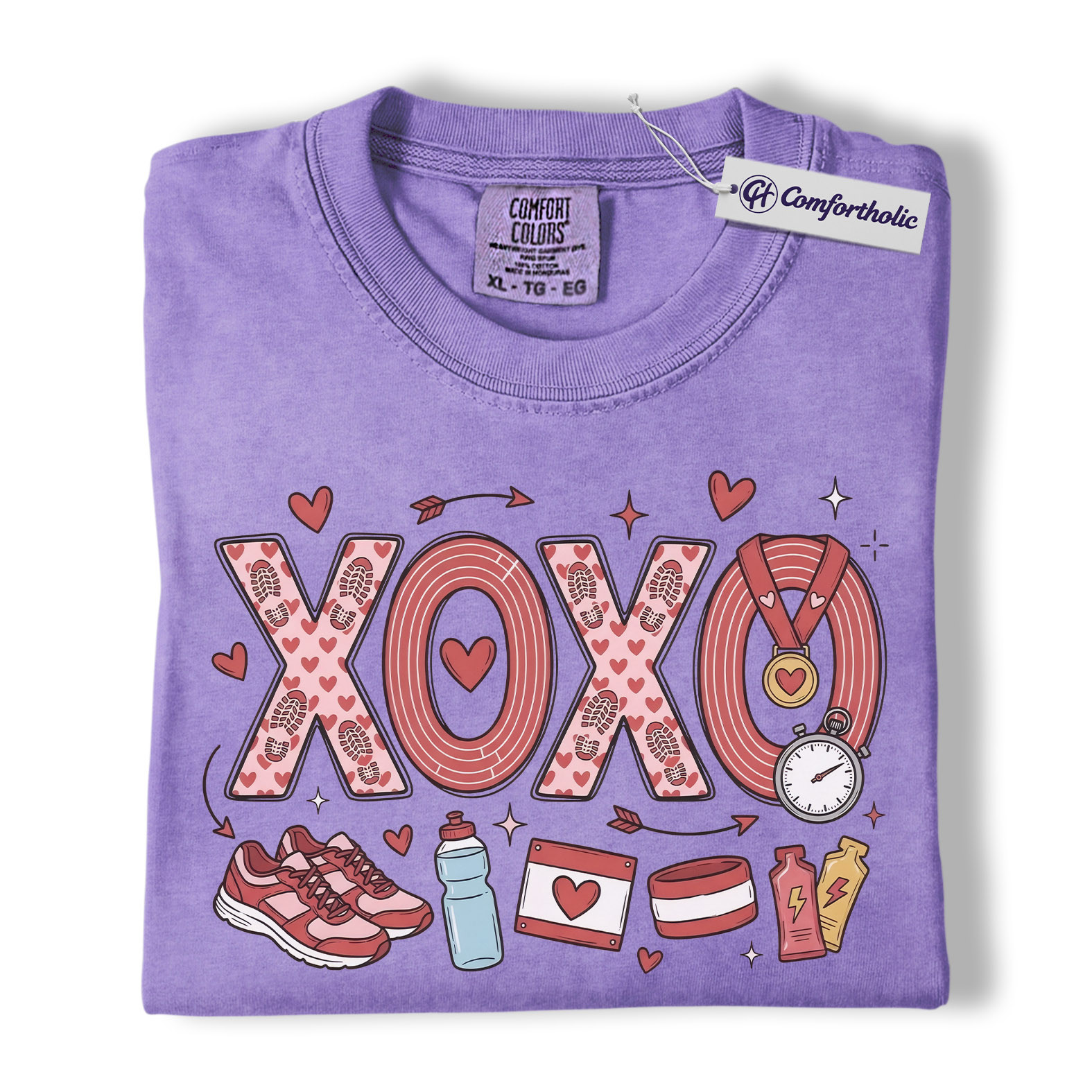 XOXO Running Valentine Shirt, Cute Runner Icons Graphic Tee, Marathon Training T-Shirt, Valentine’s Day Gift for Runners, Comfort Colors Shirt - Image 20