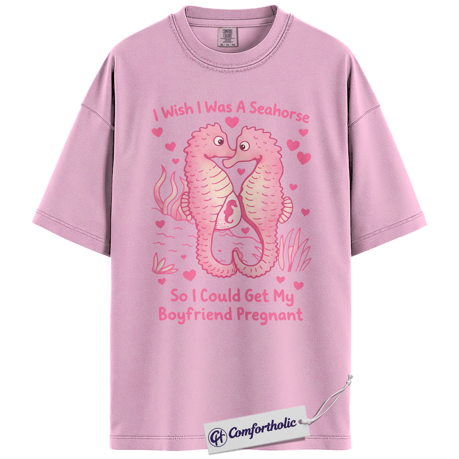 Funny Seahorse Valentine Shirt, Cute Ocean Animal Graphic Tee, Seahorse Lover T-Shirt, Valentine’s Day Gift, Comfort Colors Shirt