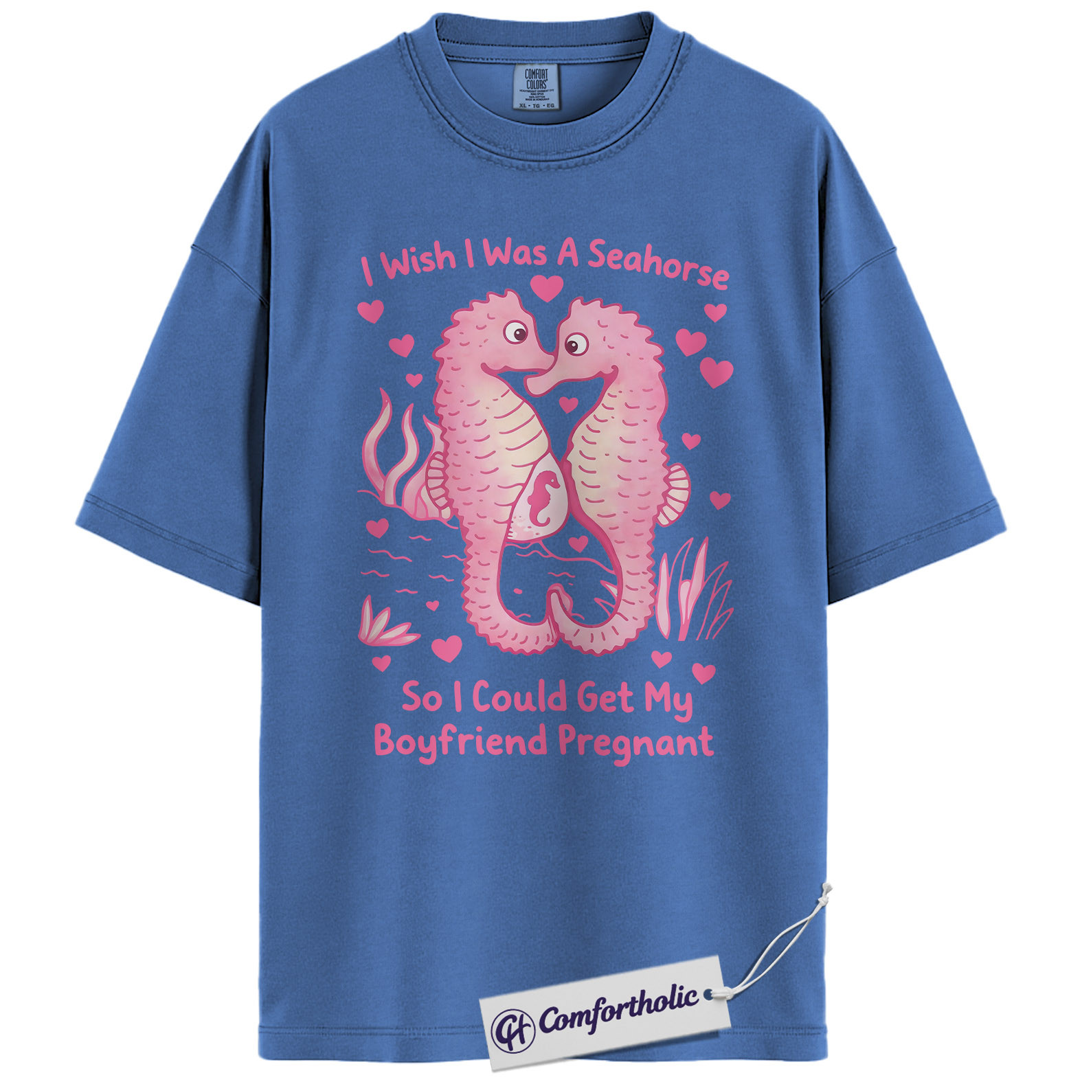 Funny Seahorse Valentine Shirt, Cute Ocean Animal Graphic Tee, Seahorse Lover T-Shirt, Valentine’s Day Gift, Comfort Colors Shirt - Image 12