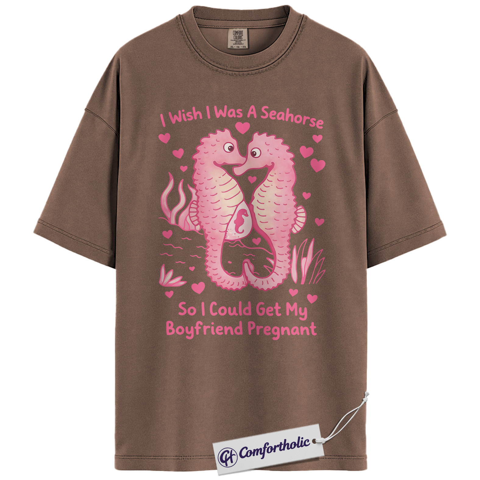 Funny Seahorse Valentine Shirt, Cute Ocean Animal Graphic Tee, Seahorse Lover T-Shirt, Valentine’s Day Gift, Comfort Colors Shirt - Image 19