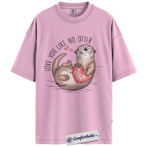 Love You Like No Otter Shirt, Cute Sea Otter Valentine Graphic Tee, Otter Lover Couple T-Shirt, Valentine’s Day Gift, Comfort Colors Shirt