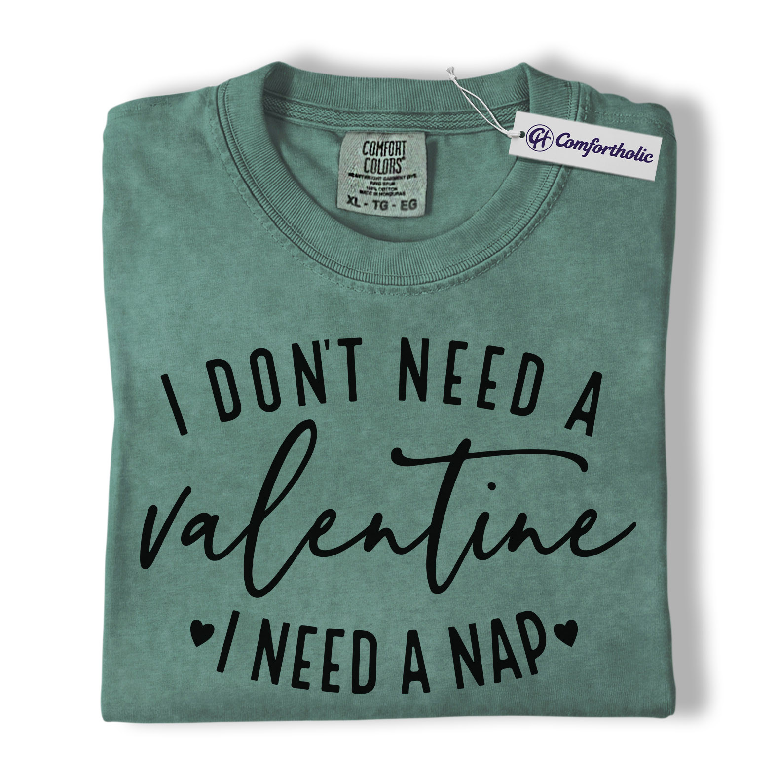 I Don't Need a Valentine I Need a Nap Shirt, Funny Valentine Quote Graphic Tee, Sleep Lover Humor T-Shirt, Valentine's Day Gift for Tired Moms & Introverts, Comfort Colors Shirt - Image 11