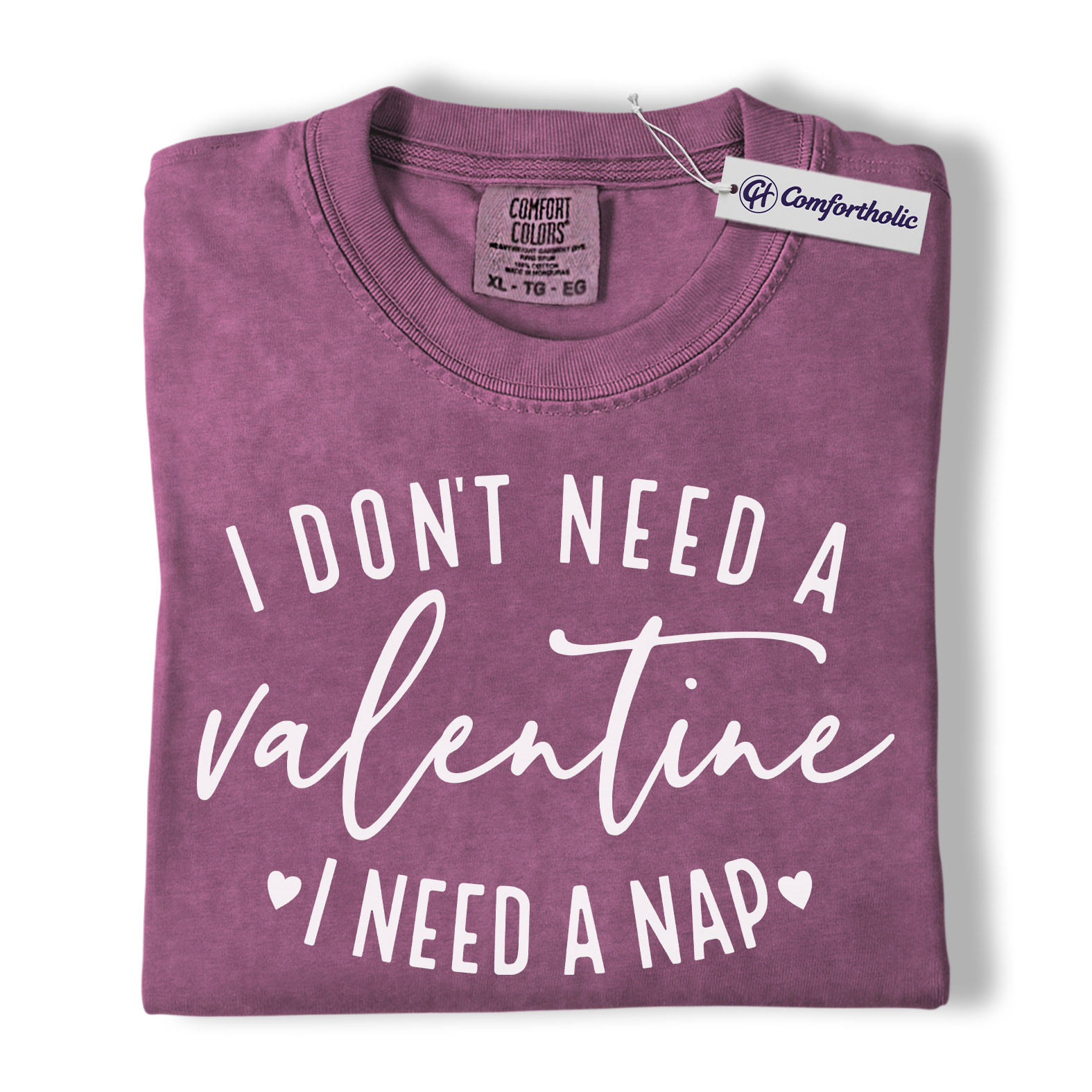 I Don't Need a Valentine I Need a Nap Shirt, Funny Valentine Quote Graphic Tee, Sleep Lover Humor T-Shirt, Valentine's Day Gift for Tired Moms & Introverts, Comfort Colors Shirt - Image 16