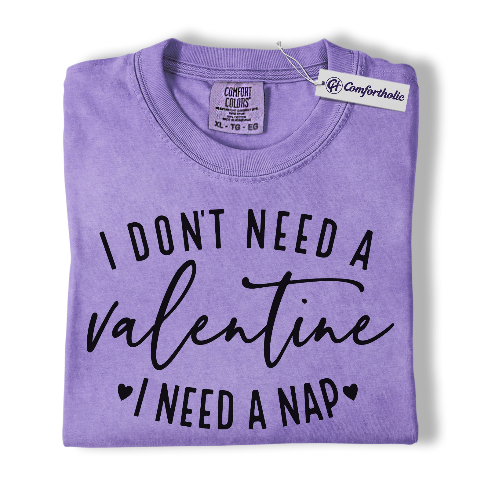 I Don't Need a Valentine I Need a Nap Shirt, Funny Valentine Quote Graphic Tee, Sleep Lover Humor T-Shirt, Valentine's Day Gift for Tired Moms & Introverts, Comfort Colors Shirt - Image 20