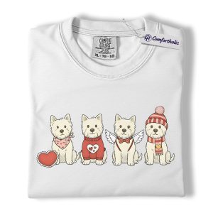 Alternative view of Westie Valentine Shirt, Cute Dog Lover Graphic Tee, West Highland White Terrier Dog Mom T-Shirt, Valentine’s Day Gift for Pet Lovers, Comfort Colors Shirt