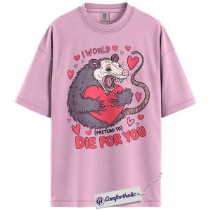 Funny Opossum Valentine Shirt, Cute Possum Heart Graphic Tee, Animal Lover Couples T-Shirt, Valentine’s Day Gift for Girlfriend Boyfriend, Comfort Colors Shirt