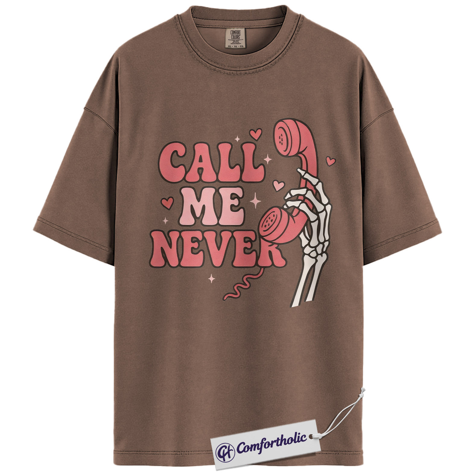 Call Me Never Shirt, Funny Anti Valentine Skeleton Phone Graphic Tee, Spooky Single T-Shirt, Valentine’s Day Gift for Singles & Introverts, Comfort Colors Shirt - Image 19