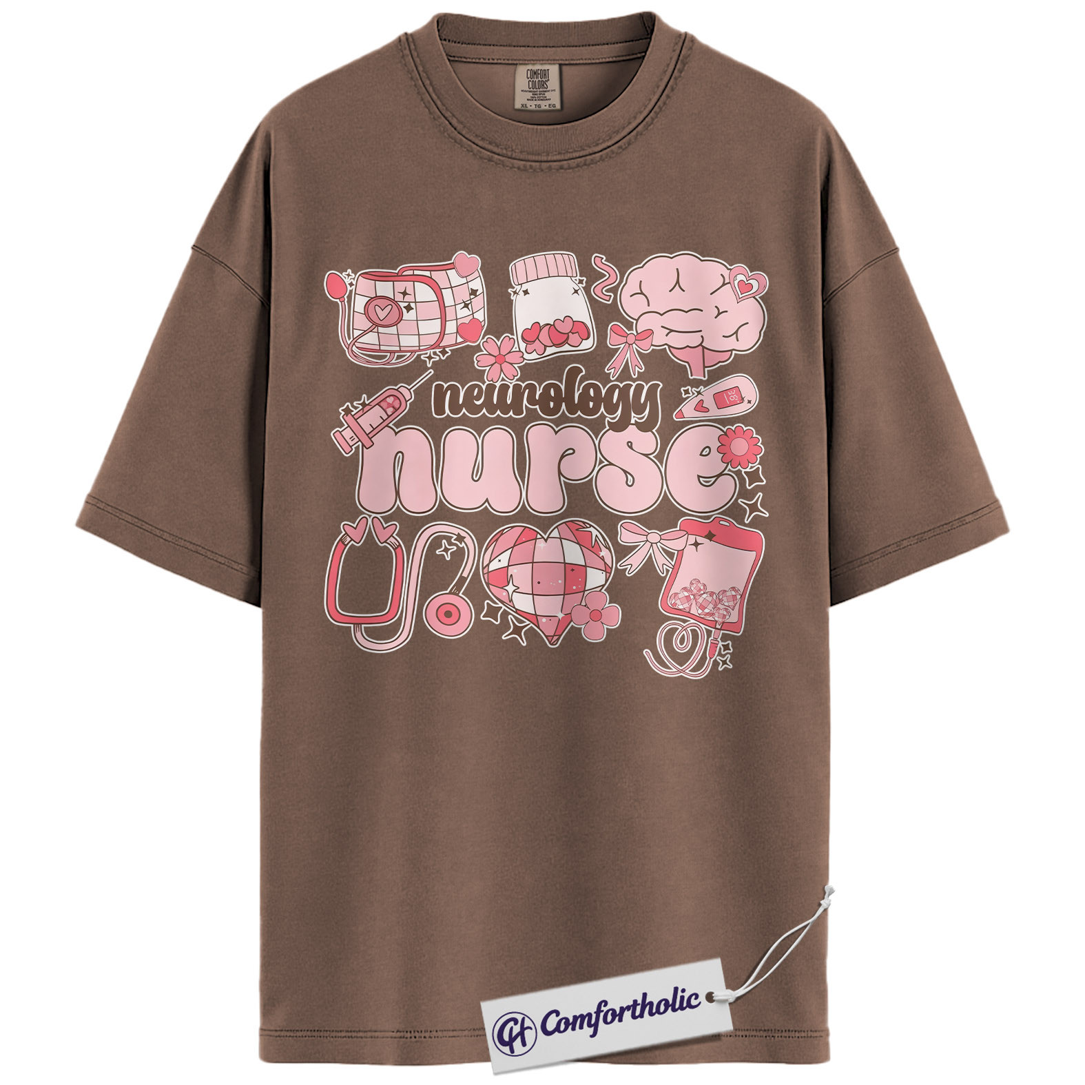 Neurology Nurse Valentine Shirt, Pink Coquette Medical Graphic Tee, Neuro Nurse T-Shirt, Valentine's Day Gift for Nurses & Nursing Students, Comfort Colors Shirt - Image 19