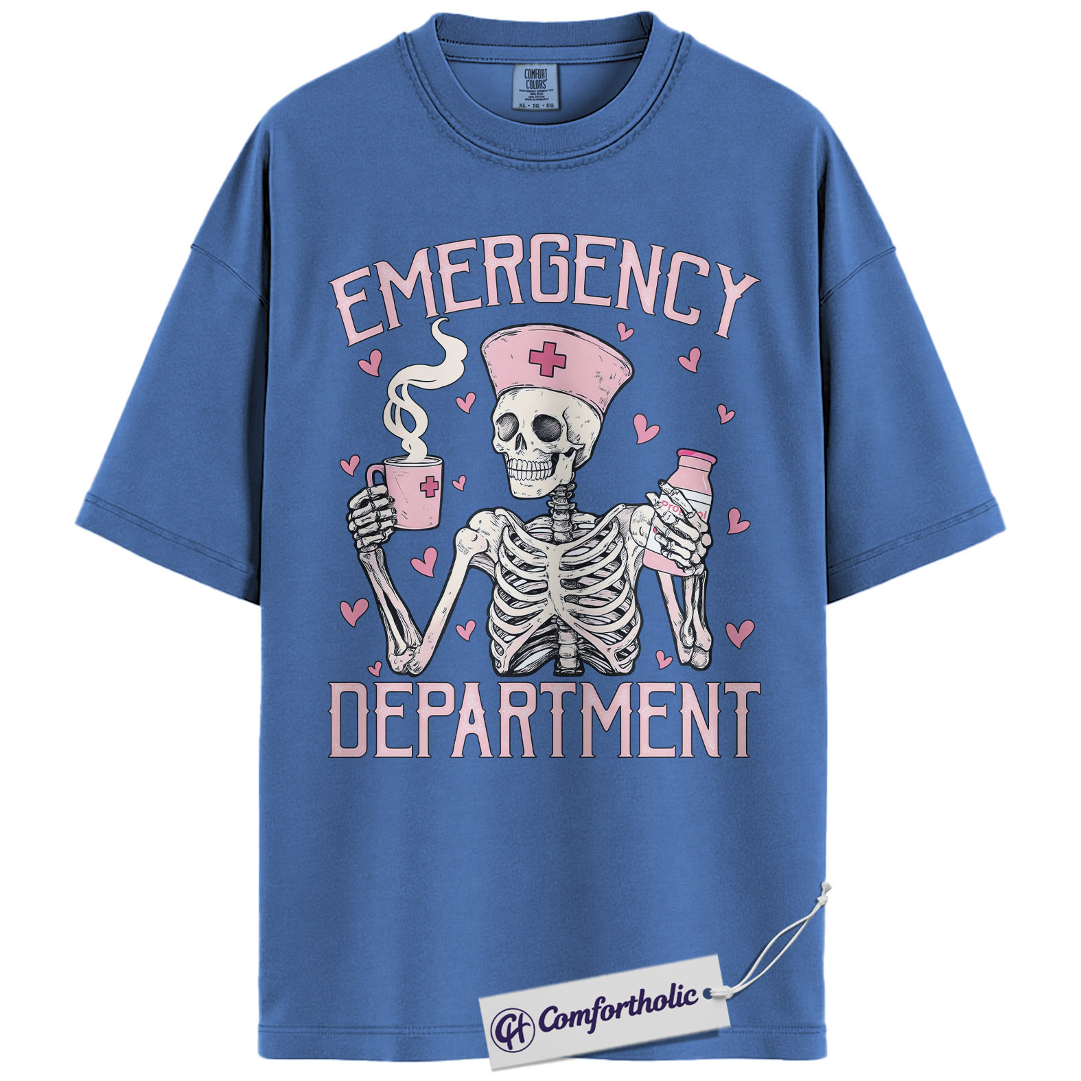 Emergency Department Valentine Shirt, Funny Skeleton ER Nurse Graphic Tee, ED Nurse Humor T-Shirt, Valentine's Day Gift for Nurses & ER Staff, Comfort Colors Shirt - Image 12