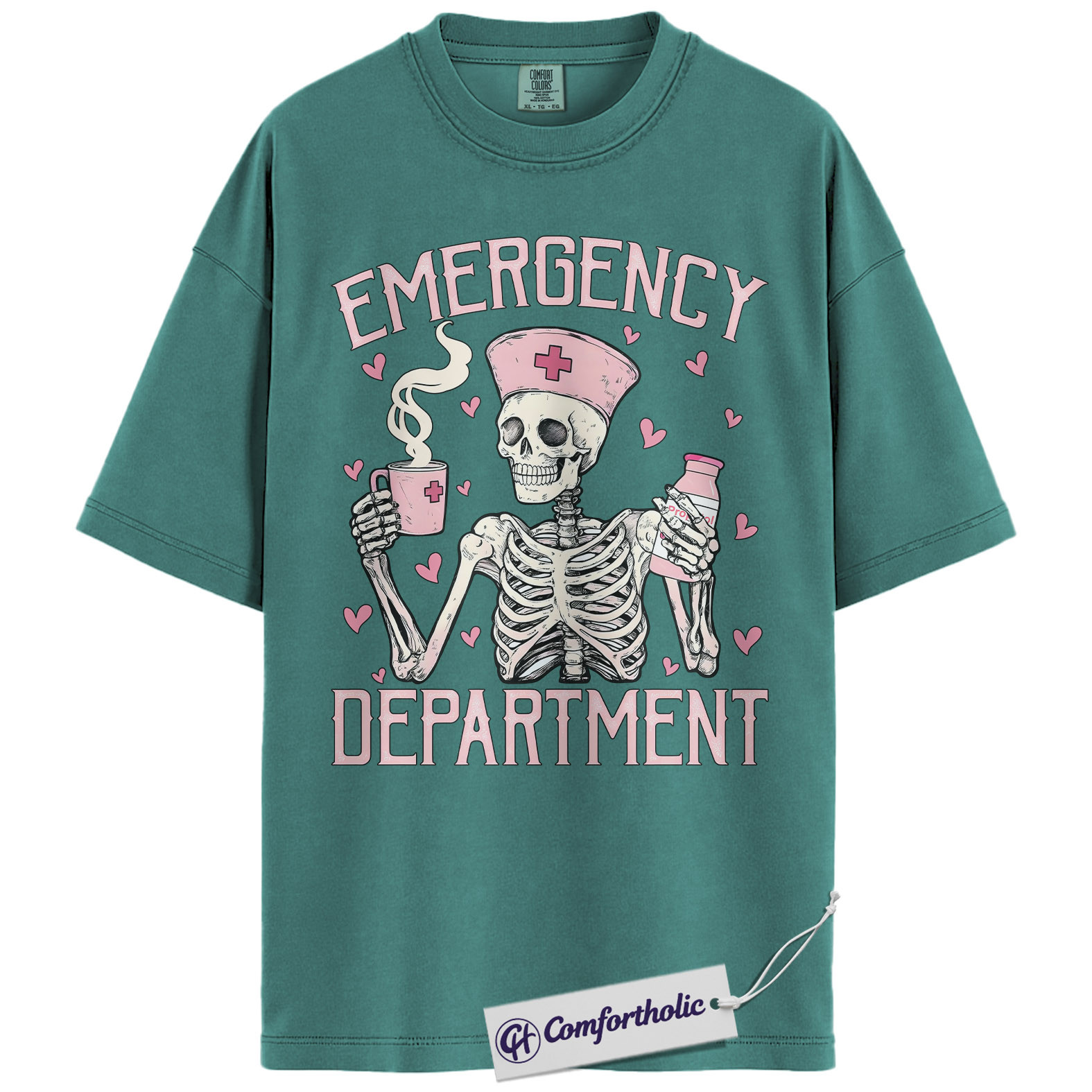 Emergency Department Valentine Shirt, Funny Skeleton ER Nurse Graphic Tee, ED Nurse Humor T-Shirt, Valentine's Day Gift for Nurses & ER Staff, Comfort Colors Shirt - Image 13