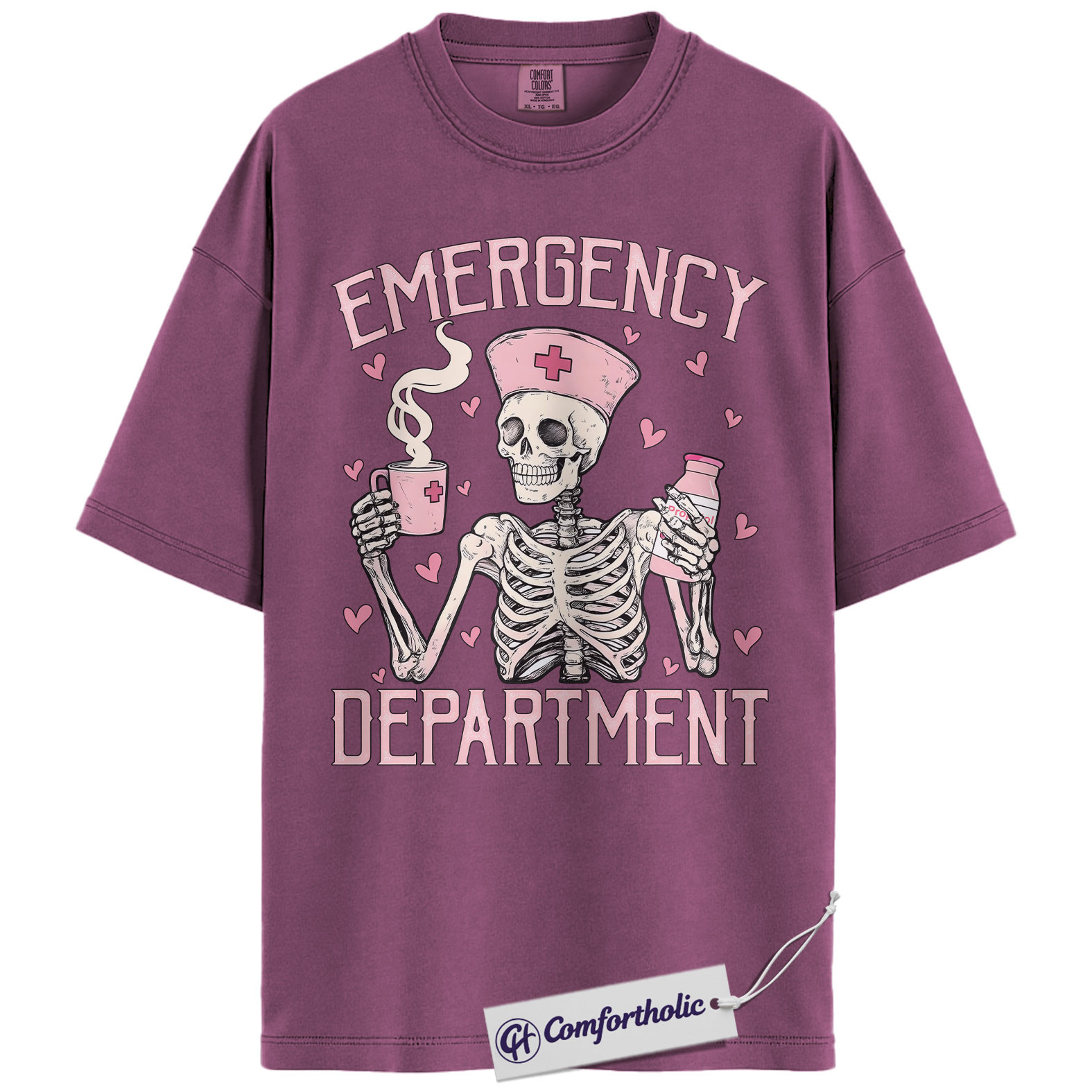 Emergency Department Valentine Shirt, Funny Skeleton ER Nurse Graphic Tee, ED Nurse Humor T-Shirt, Valentine's Day Gift for Nurses & ER Staff, Comfort Colors Shirt - Image 15
