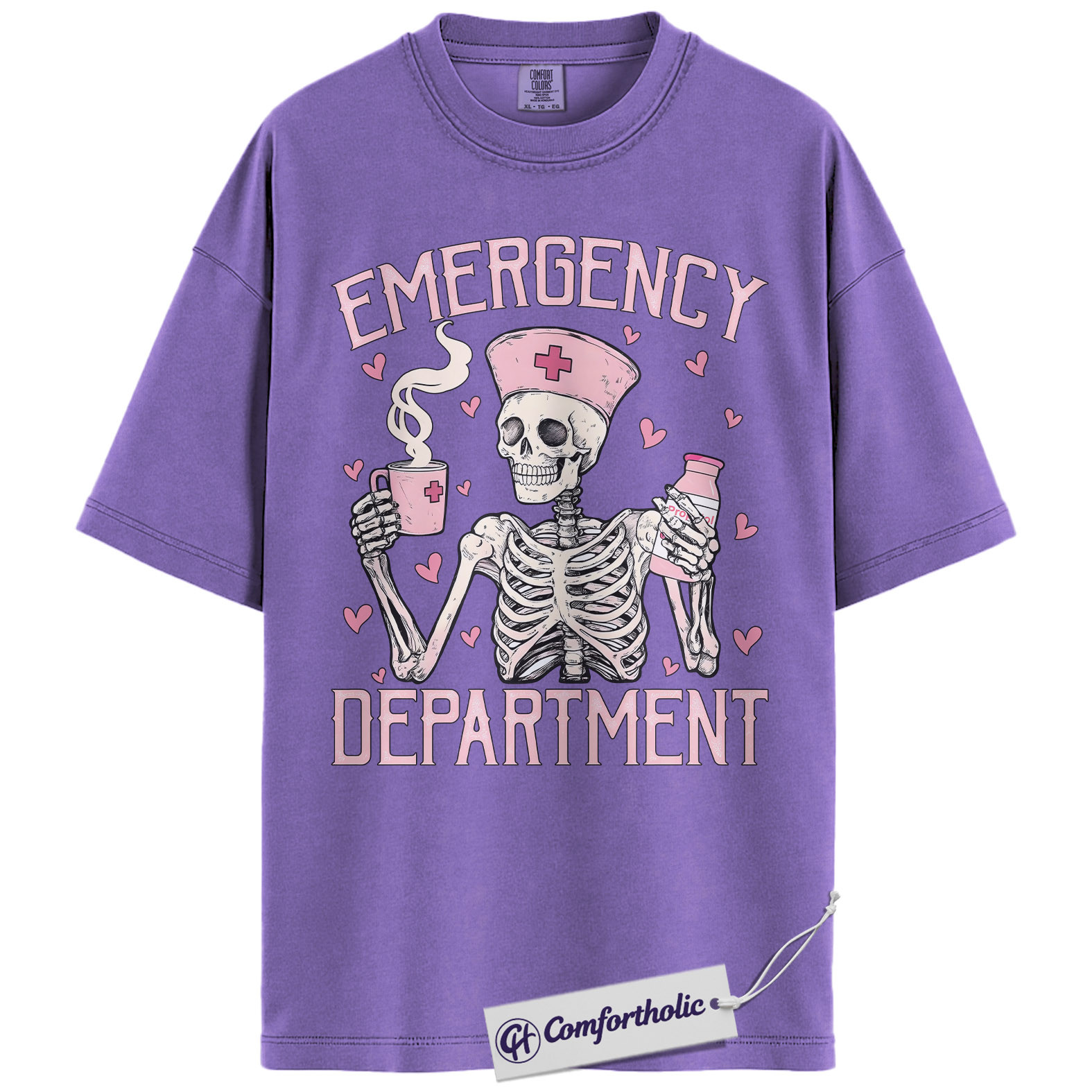Emergency Department Valentine Shirt, Funny Skeleton ER Nurse Graphic Tee, ED Nurse Humor T-Shirt, Valentine's Day Gift for Nurses & ER Staff, Comfort Colors Shirt - Image 20