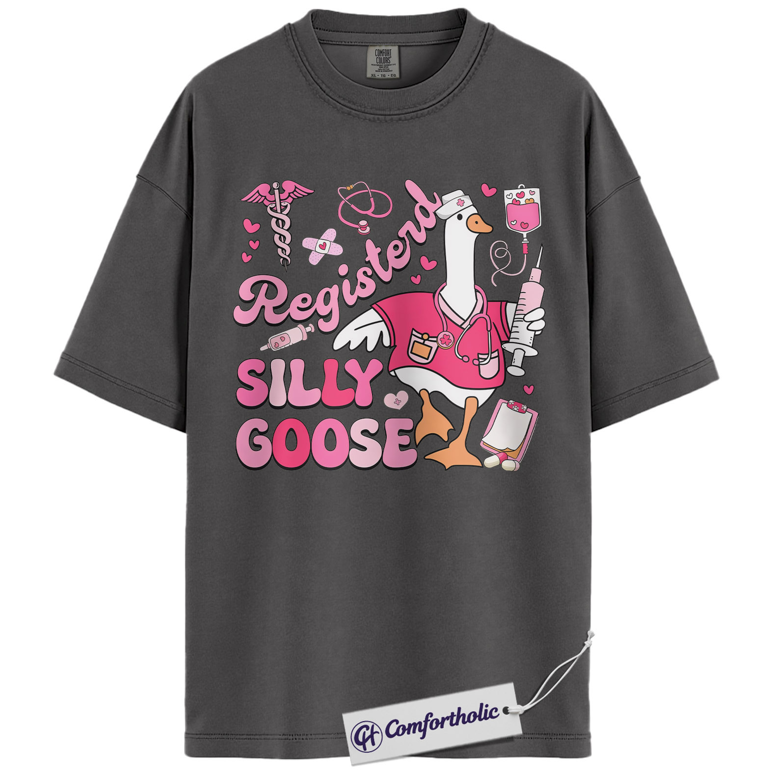 Registered Nurse Shirt, Funny Silly Goose Graphic Tee, RN Humor T-Shirt, Gift for Nurses & Nursing Students, Comfort Colors Shirt - Image 4