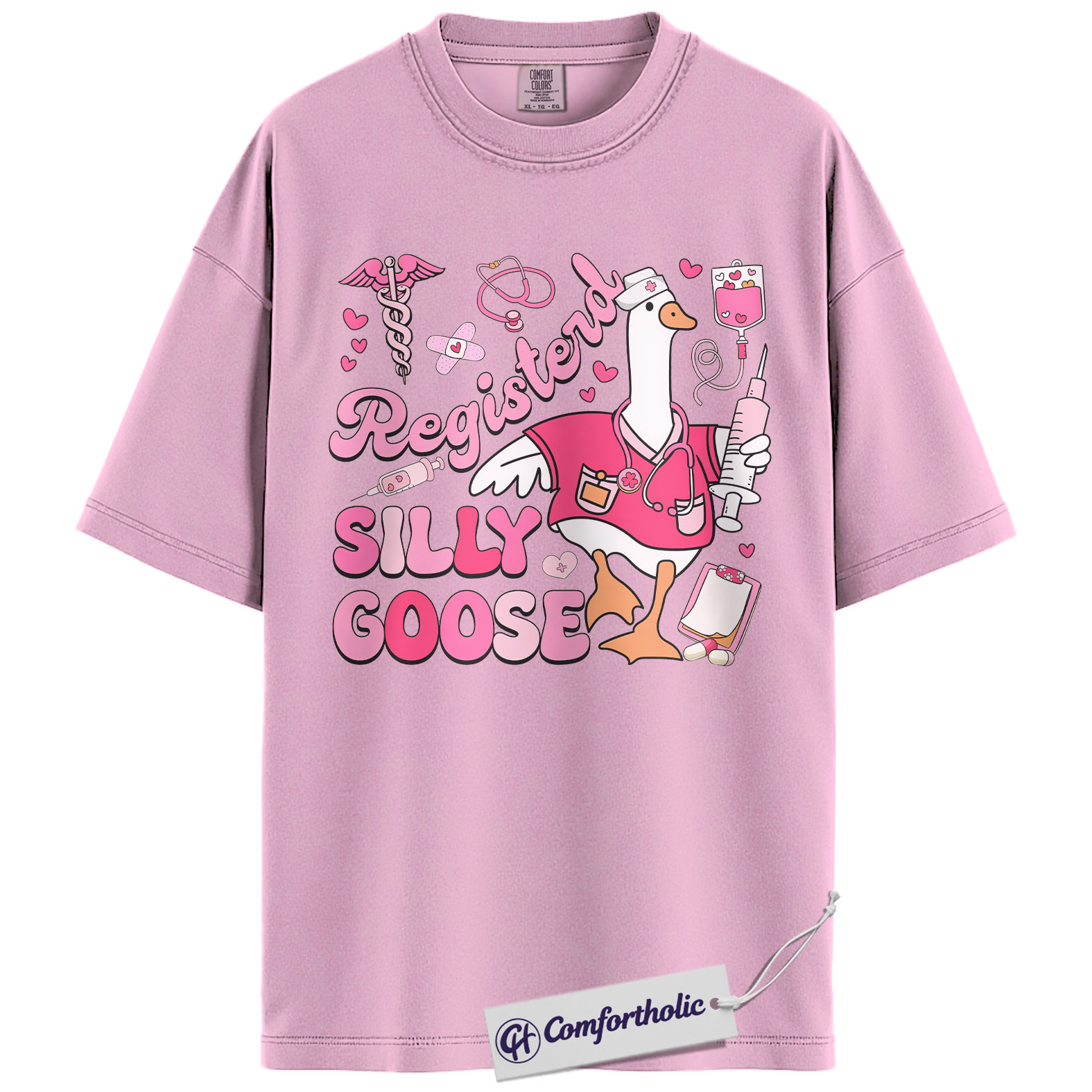 Registered Nurse Shirt, Funny Silly Goose Graphic Tee, RN Humor T-Shirt, Gift for Nurses & Nursing Students, Comfort Colors Shirt