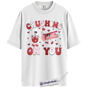 Alternative view of Crushing On You Shirt, Funny Pharmacy Valentine Graphic Tee, Pharmacist & Pharmacy Tech T-Shirt, Gift for Healthcare Workers, Comfort Colors Shirt