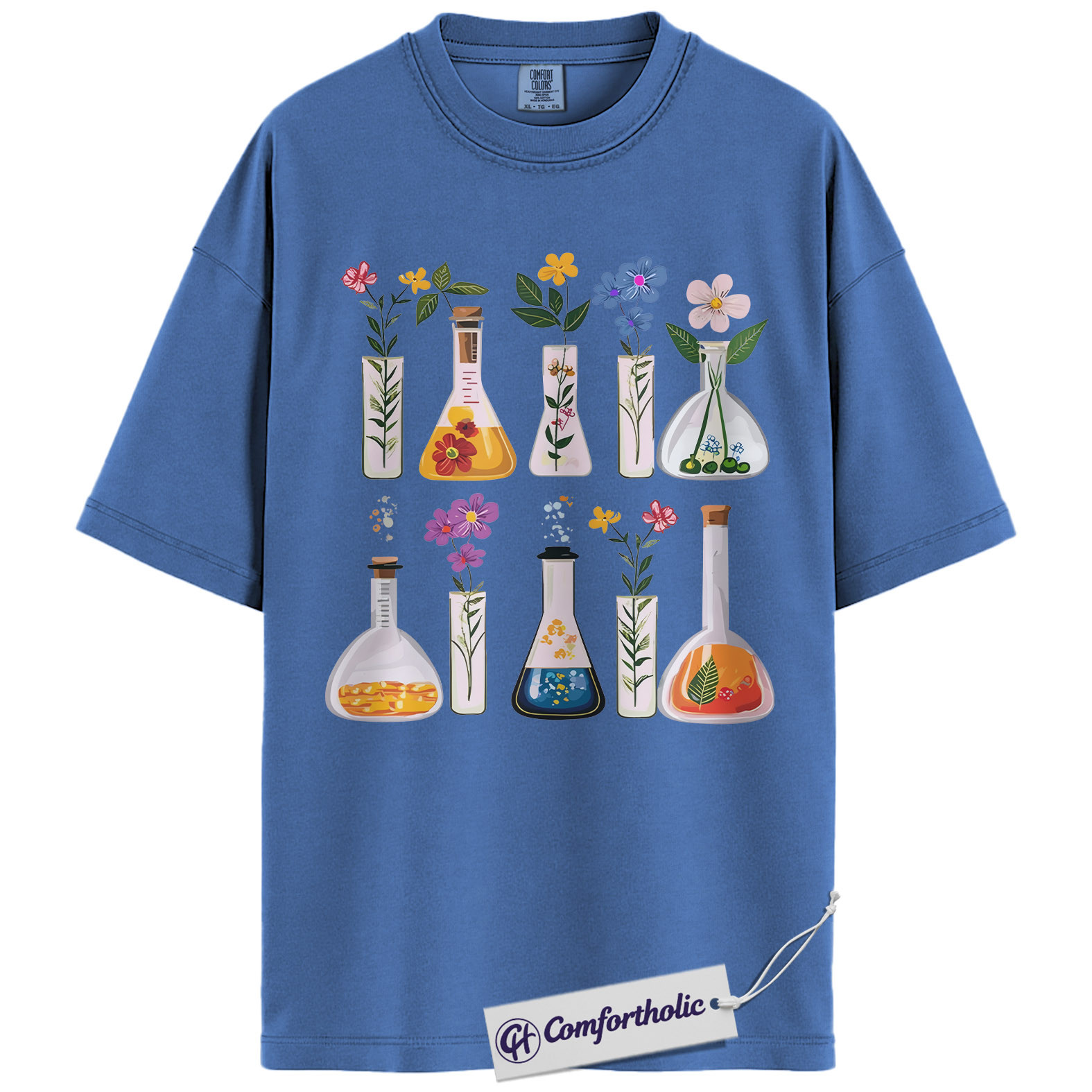 Floral Chemistry Shirt, Science Lab Glassware Graphic Tee, Botanist Chemist T-Shirt, Gift for Science Teachers & STEM Lovers, Comfort Colors Shirt - Image 12