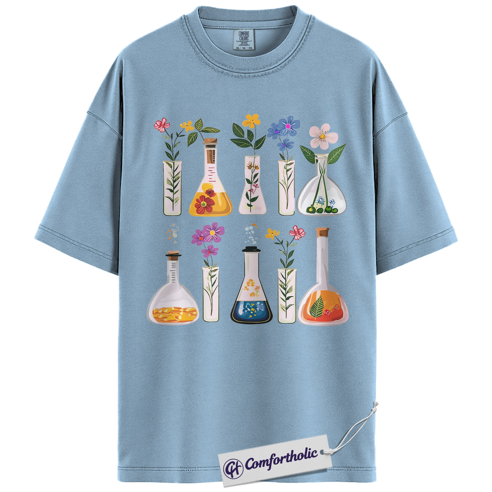 Floral Chemistry Shirt, Science Lab Glassware Graphic Tee, Botanist Chemist T-Shirt, Gift for Science Teachers & STEM Lovers, Comfort Colors Shirt - Image 14