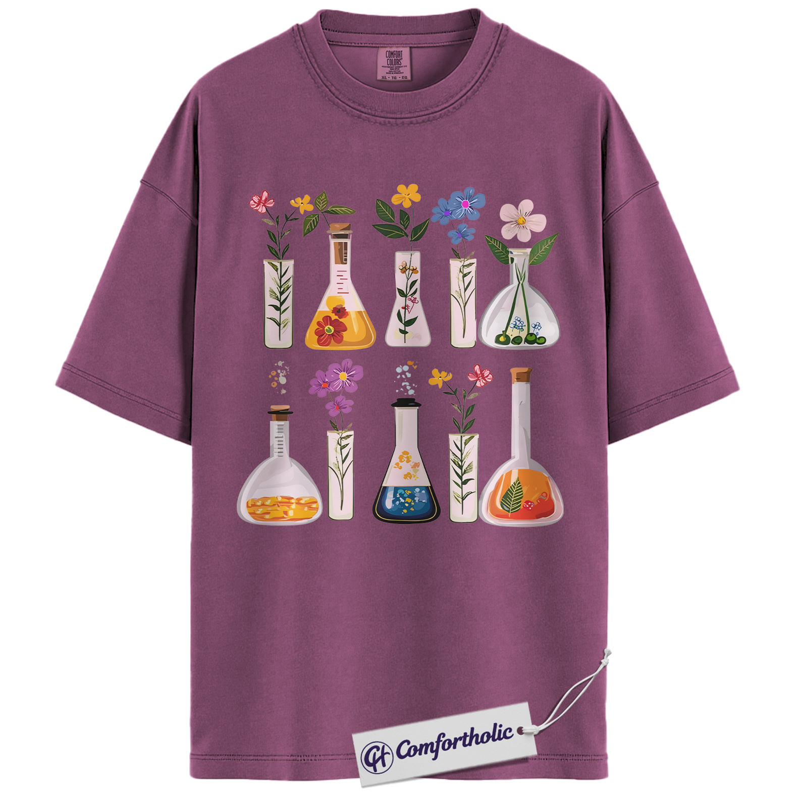Floral Chemistry Shirt, Science Lab Glassware Graphic Tee, Botanist Chemist T-Shirt, Gift for Science Teachers & STEM Lovers, Comfort Colors Shirt - Image 15