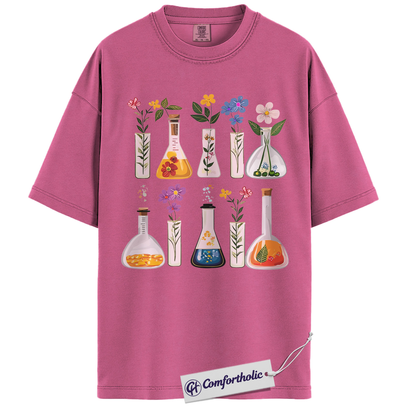 Floral Chemistry Shirt, Science Lab Glassware Graphic Tee, Botanist Chemist T-Shirt, Gift for Science Teachers & STEM Lovers, Comfort Colors Shirt - Image 16