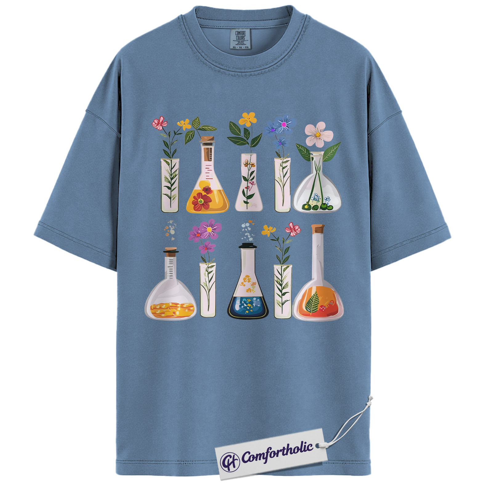 Floral Chemistry Shirt, Science Lab Glassware Graphic Tee, Botanist Chemist T-Shirt, Gift for Science Teachers & STEM Lovers, Comfort Colors Shirt - Image 17