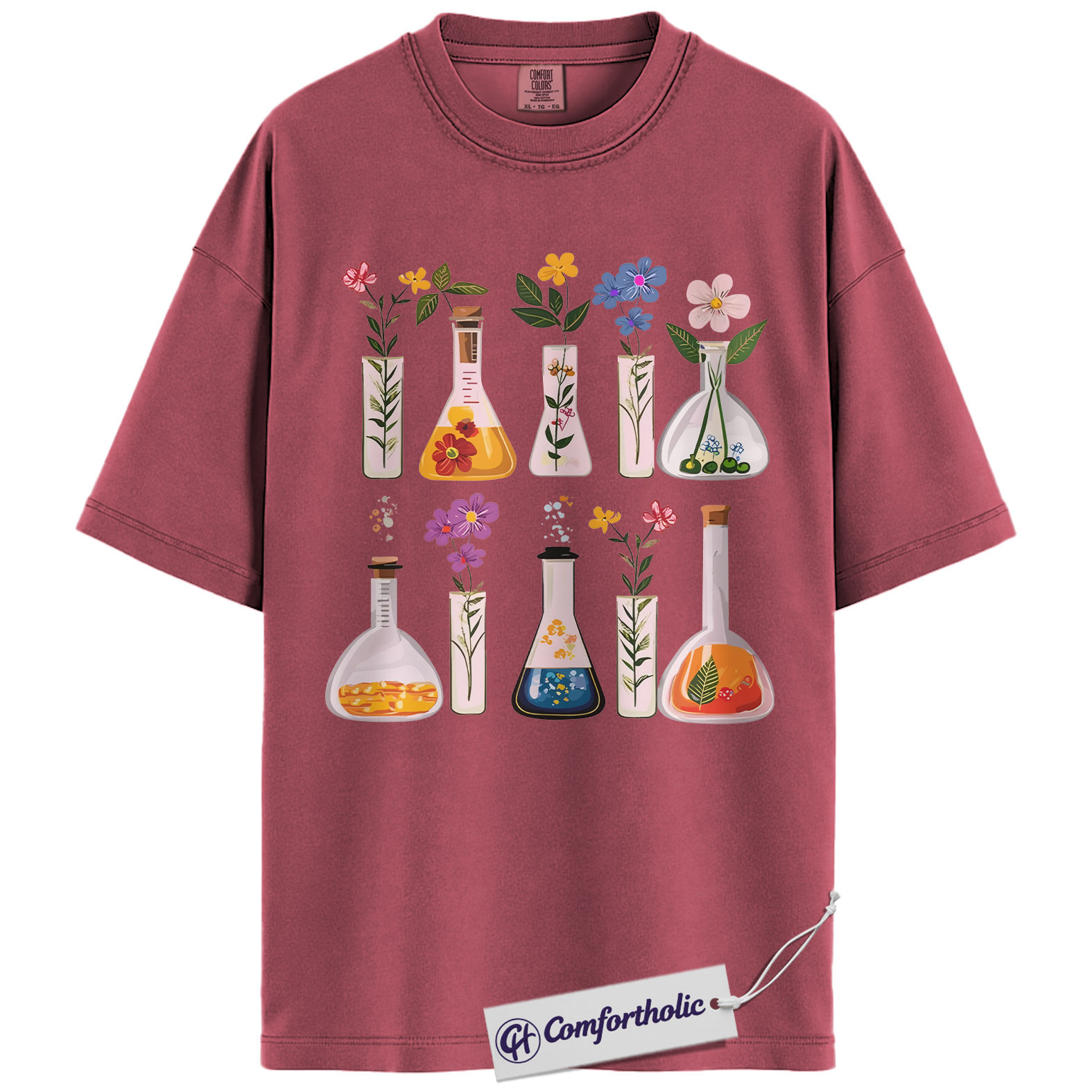Floral Chemistry Shirt, Science Lab Glassware Graphic Tee, Botanist Chemist T-Shirt, Gift for Science Teachers & STEM Lovers, Comfort Colors Shirt - Image 18