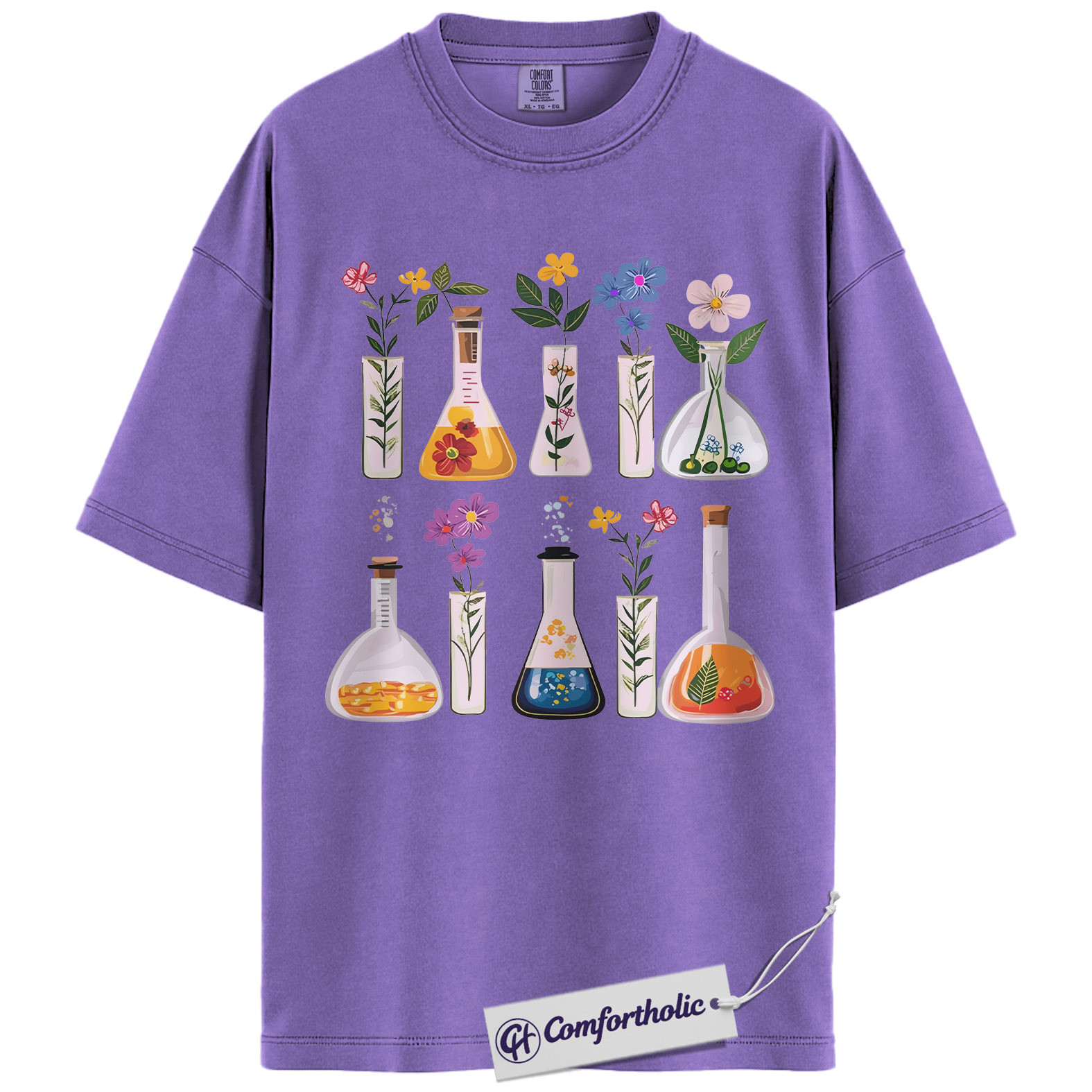 Floral Chemistry Shirt, Science Lab Glassware Graphic Tee, Botanist Chemist T-Shirt, Gift for Science Teachers & STEM Lovers, Comfort Colors Shirt - Image 20