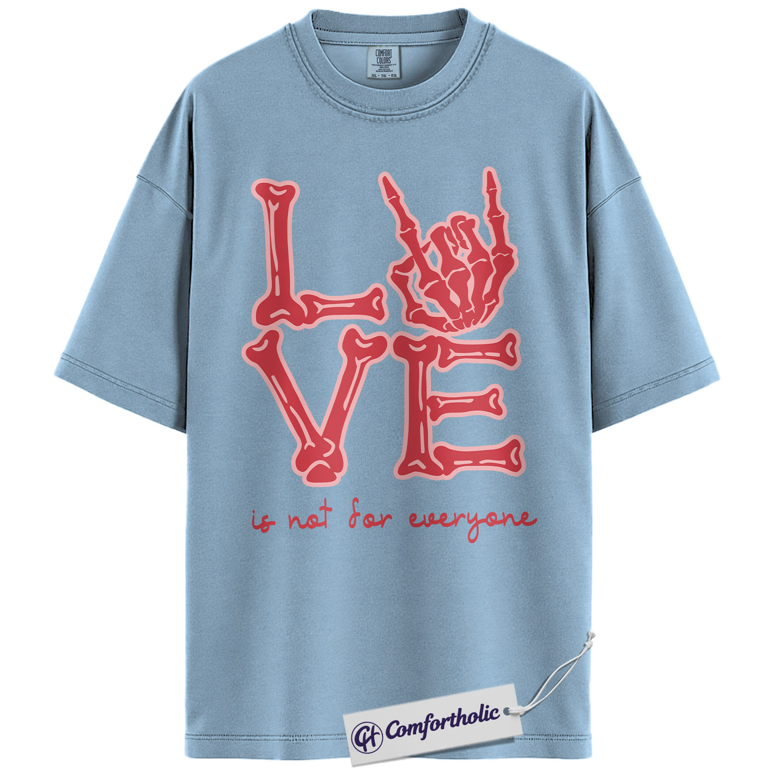 Gothic Valentine Shirt, Skeleton Hand Bone Letter Graphic Tee, Anti Valentine Dark Love T-Shirt, Gift for Goth Couples & Rock Music Lovers, Comfort Colors Shirt - Image 14