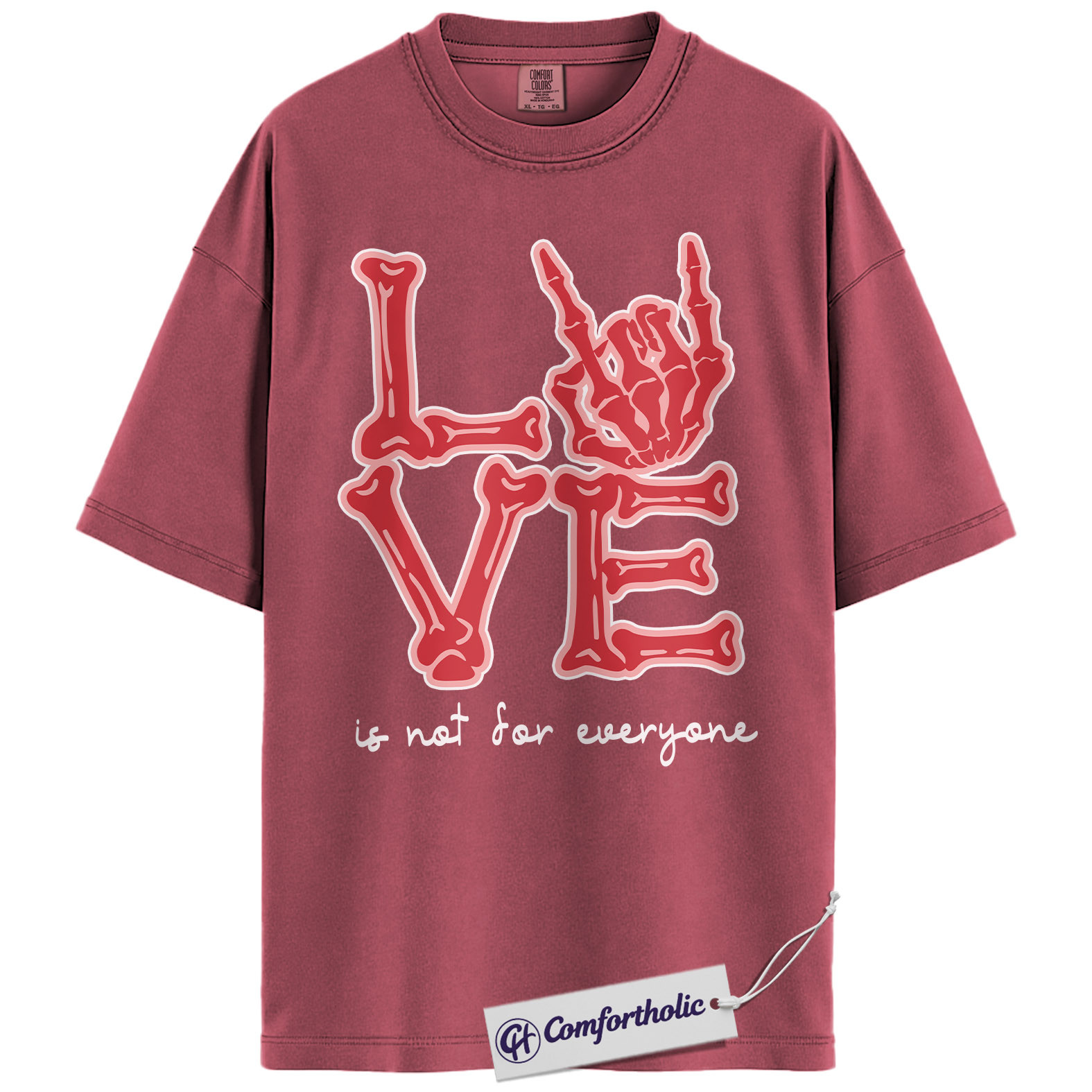 Gothic Valentine Shirt, Skeleton Hand Bone Letter Graphic Tee, Anti Valentine Dark Love T-Shirt, Gift for Goth Couples & Rock Music Lovers, Comfort Colors Shirt - Image 18