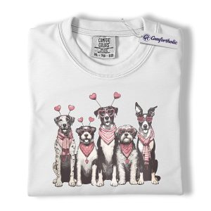 Alternative view of Dog Valentine Shirt, Cute Bully Dogs Hearts Graphic Tee, Dog Mom Valentine’s Day T-Shirt, Gift for Pet Lovers, Comfort Colors Shirt